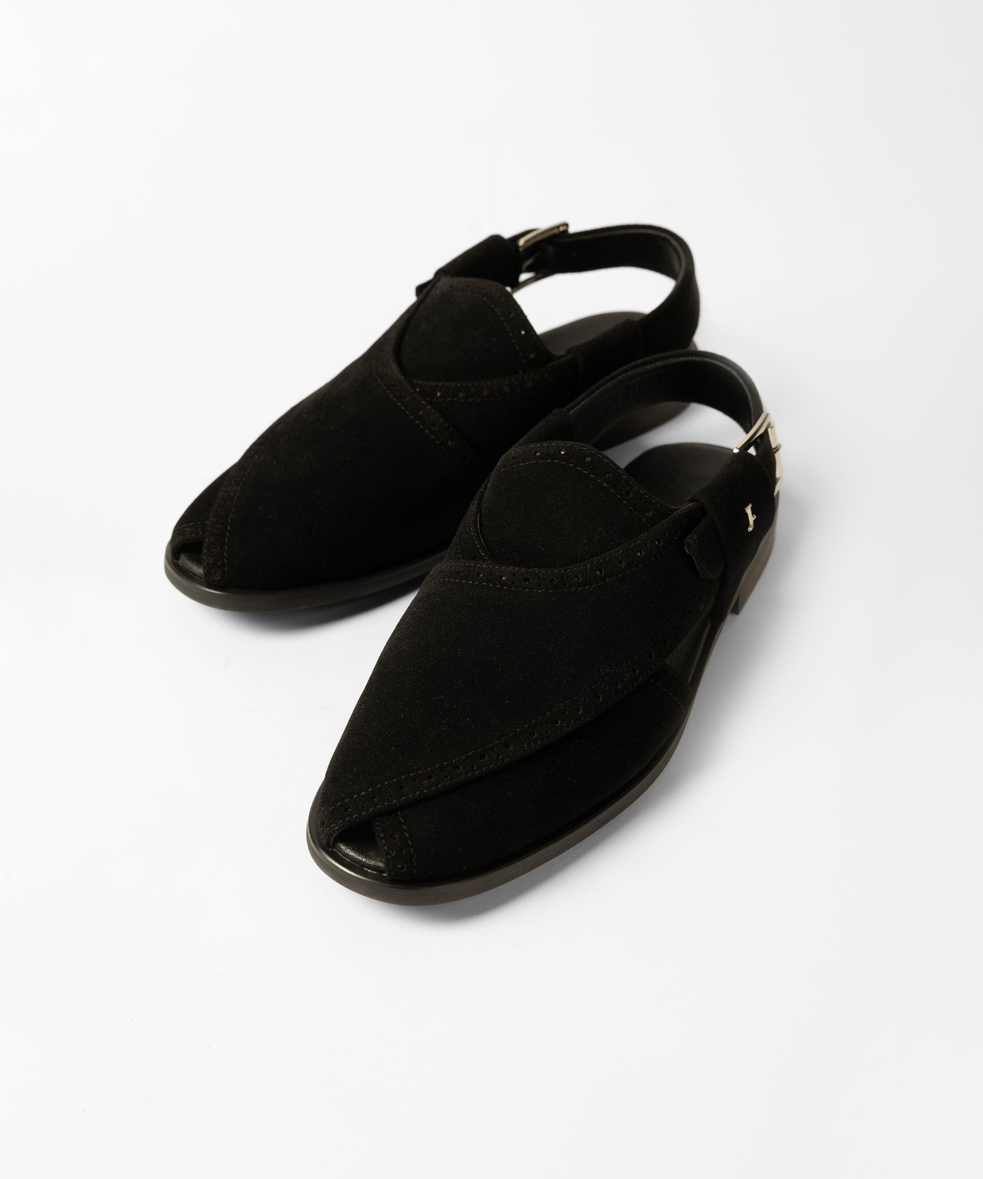 BLACK SUEDE PESHAWARI SANDALS