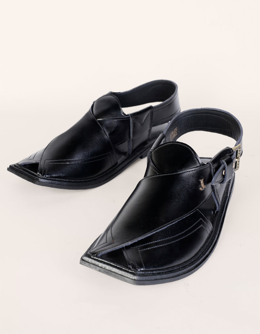 BLACK PESHAWARI SANDALS