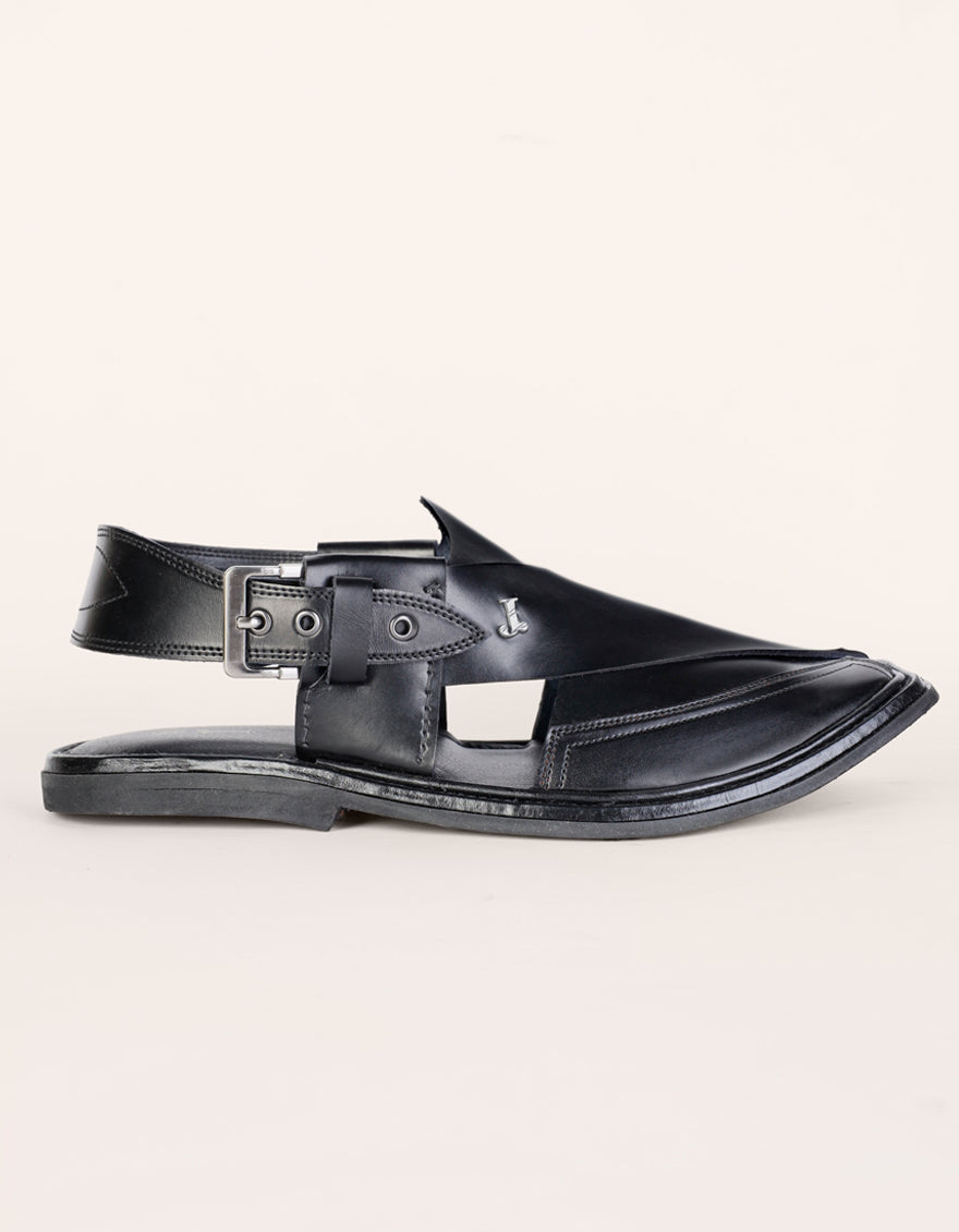 BLACK PESHAWARI SANDALS