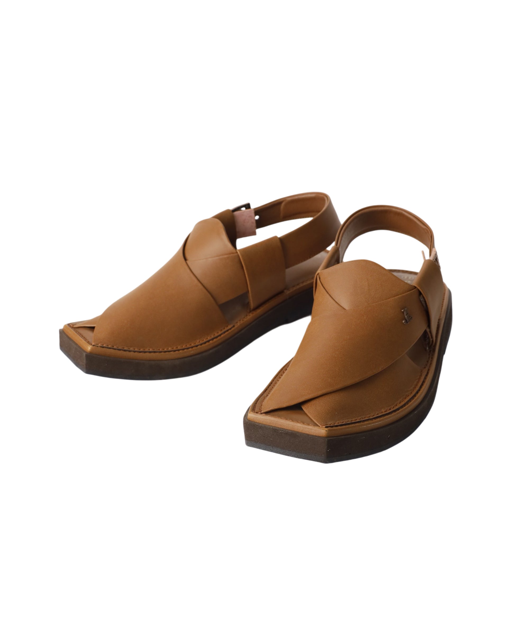 BROWN PLAIN PESHAWARI SANDALS