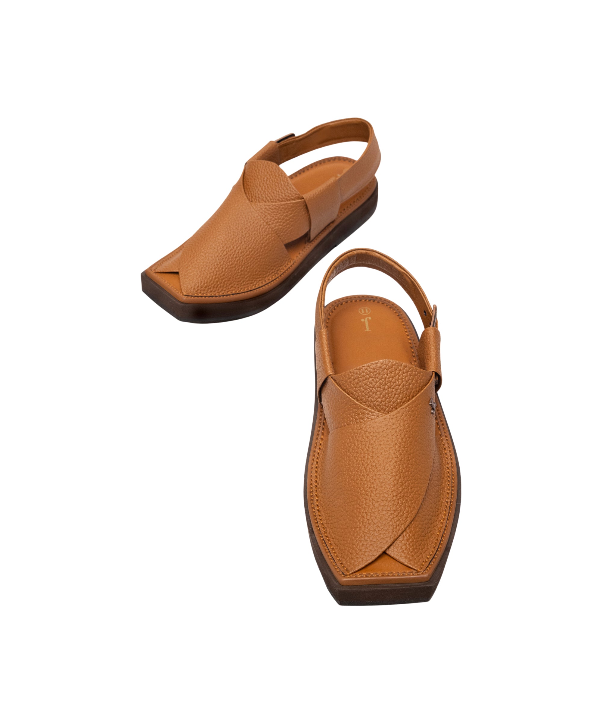 BROWN TEXTURED PESHAWARI SANDALS