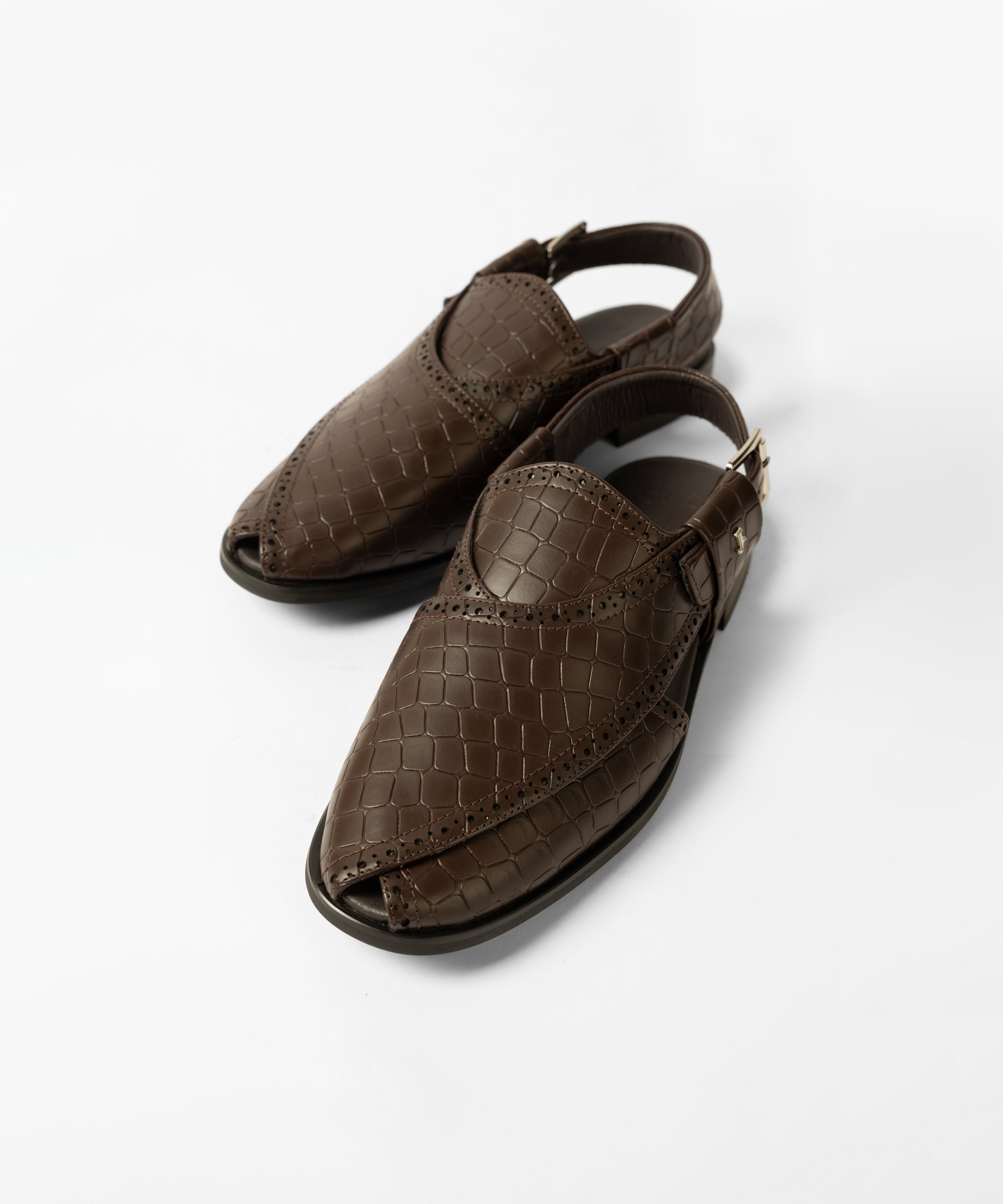 COFFEE TEXTURED PESHAWARI SANDALS