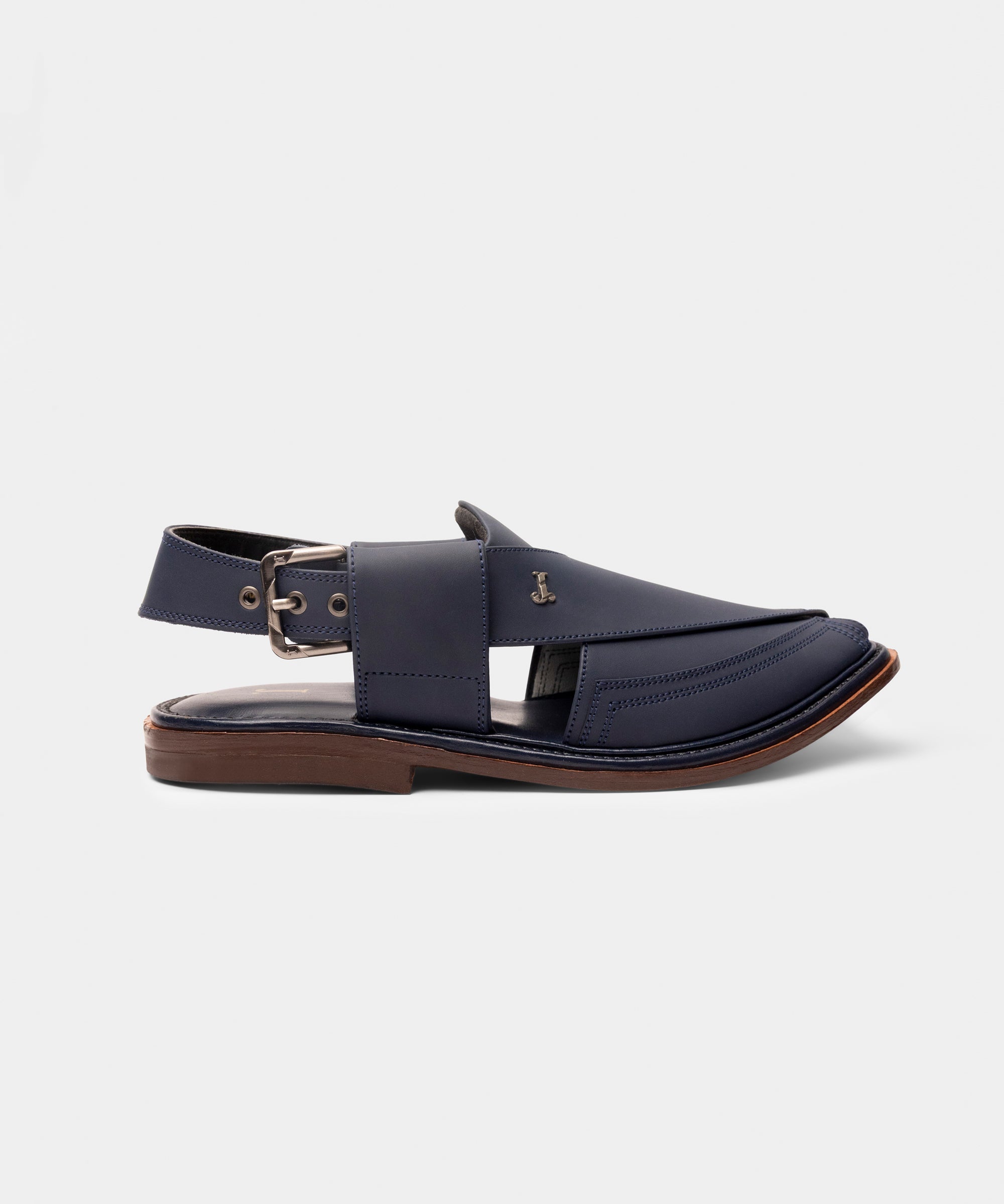 BLUE PLAIN PESHAWARI SANDALS