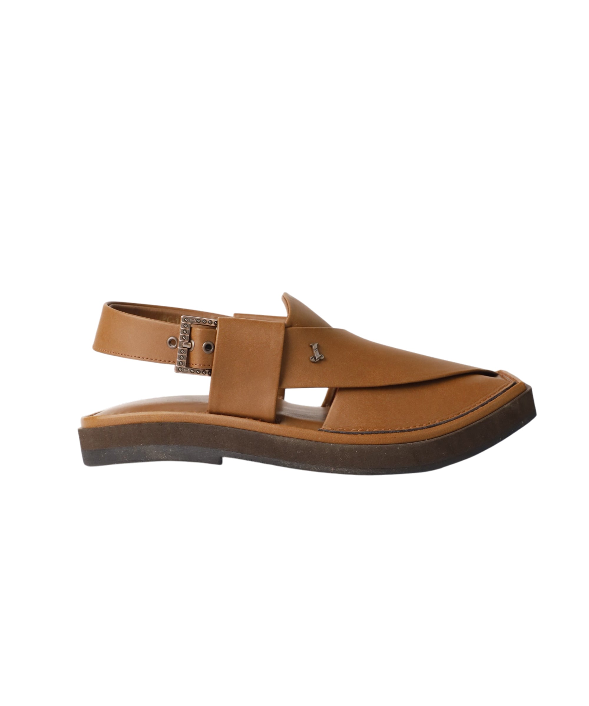 BROWN PLAIN PESHAWARI SANDALS