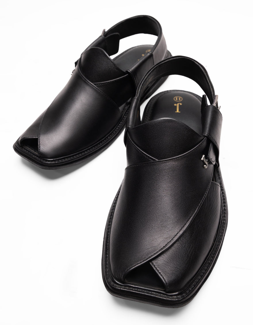 BLACK PESHAWARI SANDALS