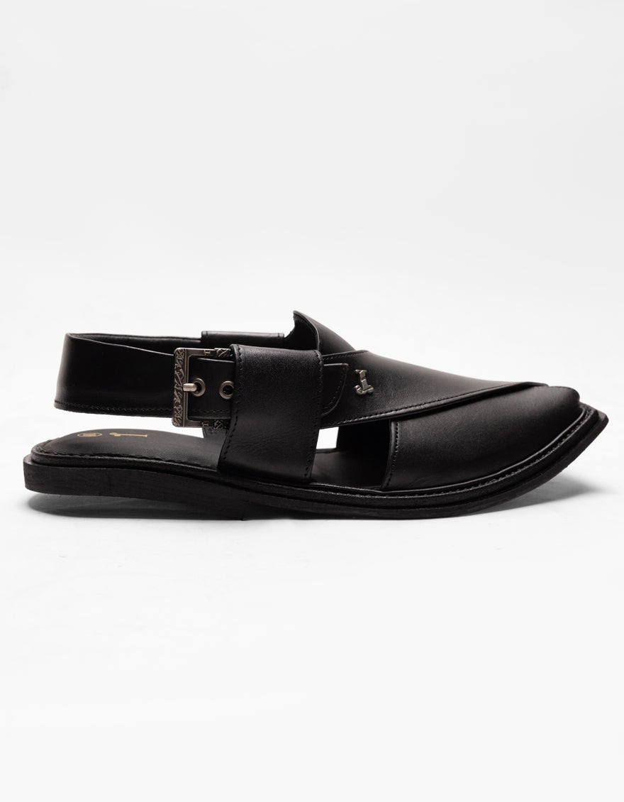 BLACK PLAIN PESHAWARI SANDALS