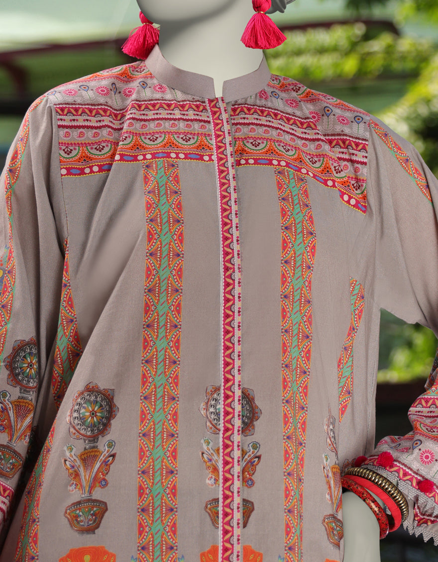 GREY LAWN PRINTED UNSTITCHED 2PC | JLAWN-S-JST-25-2027