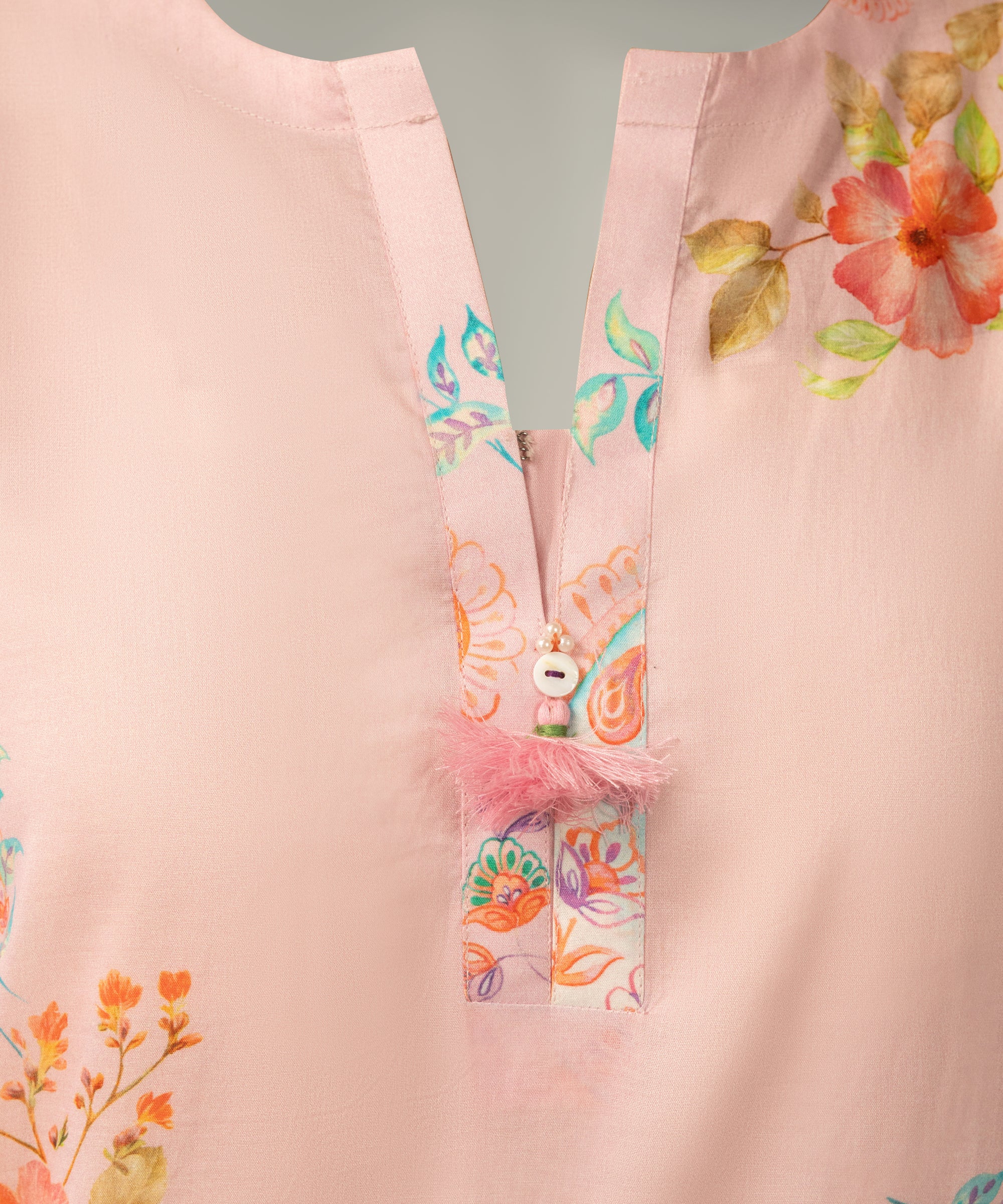 PINK LAWN EMBROIDERED CO-ORD SET