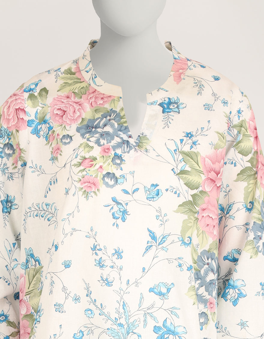 WHITE LAWN PRINTED CO-ORD SET
