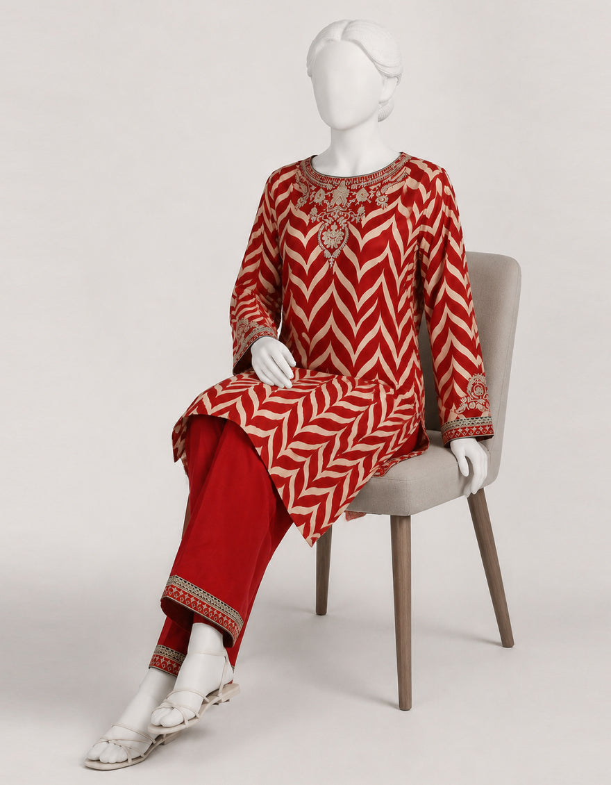 MULTICOLOR SILK EMBROIDERED CO-ORD SET