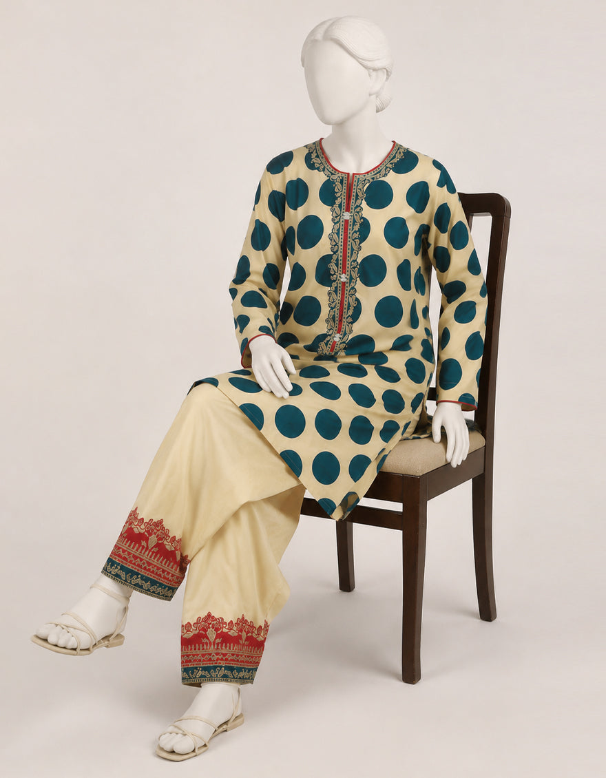 MULTICOLOR SILK EMBROIDERED CO-ORD SET