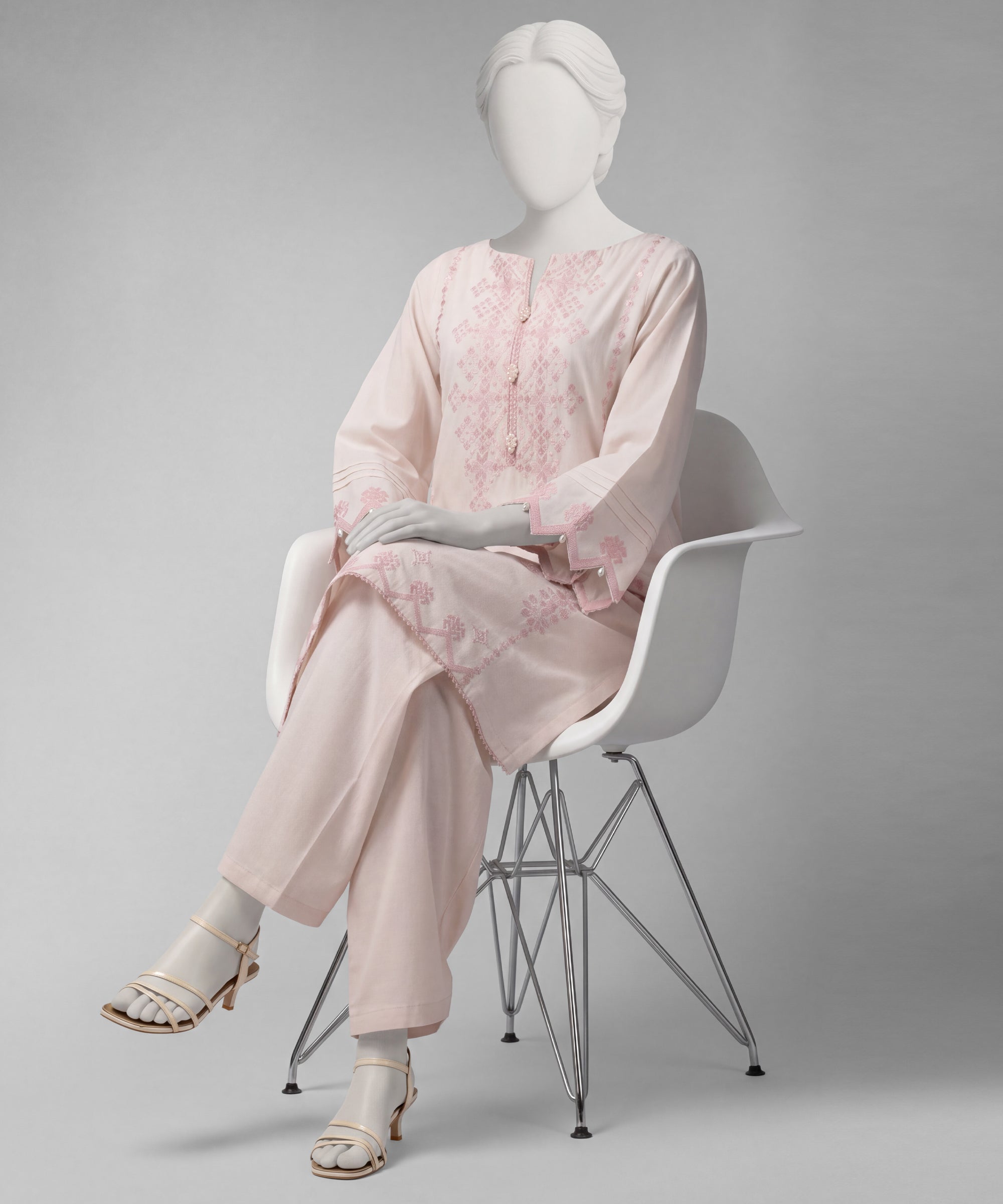 Pink Lawn Embroidered Unstitched 2Pc