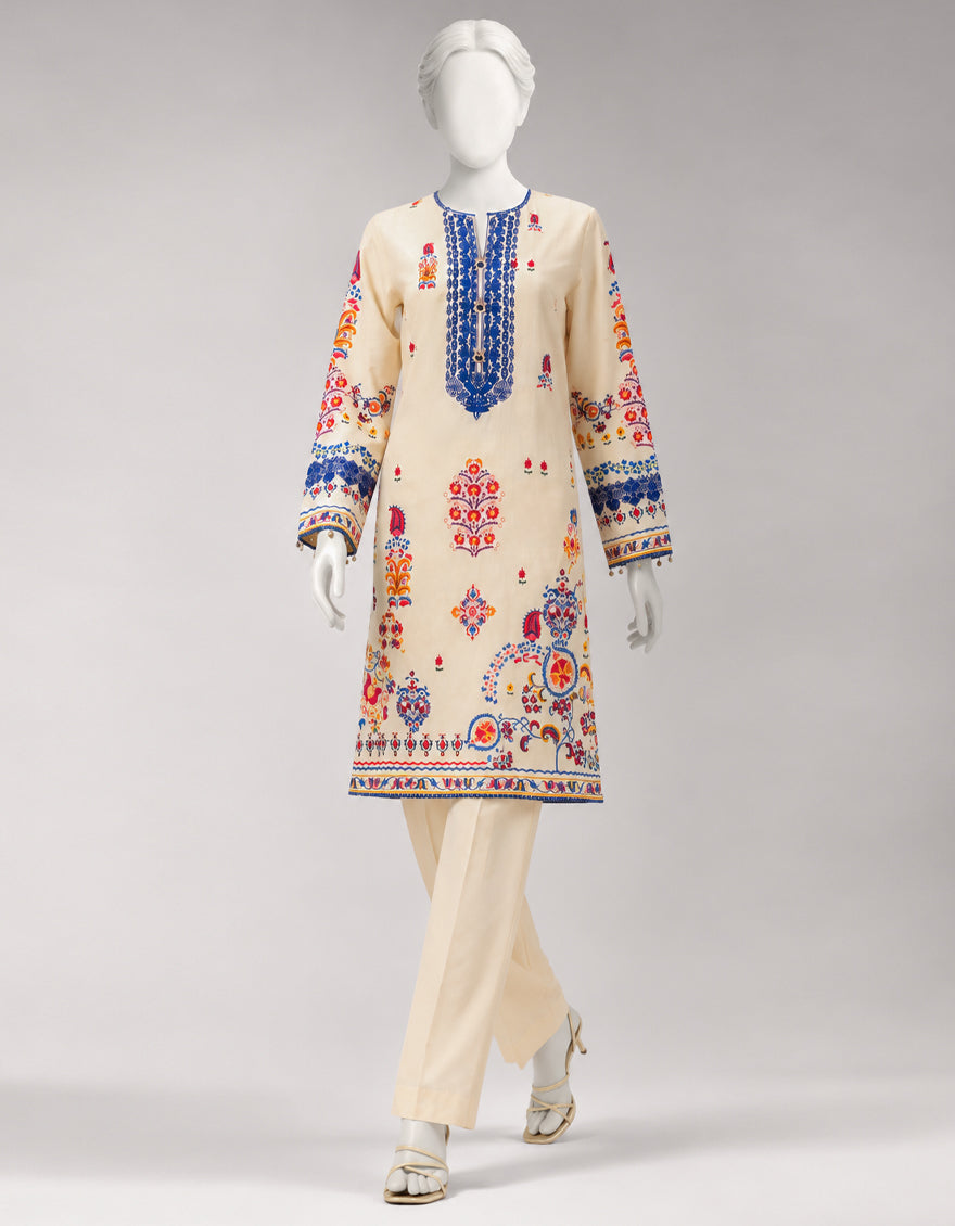 MULTICOLOR LAWN EMBROIDERED UNSTITCHED 2PC