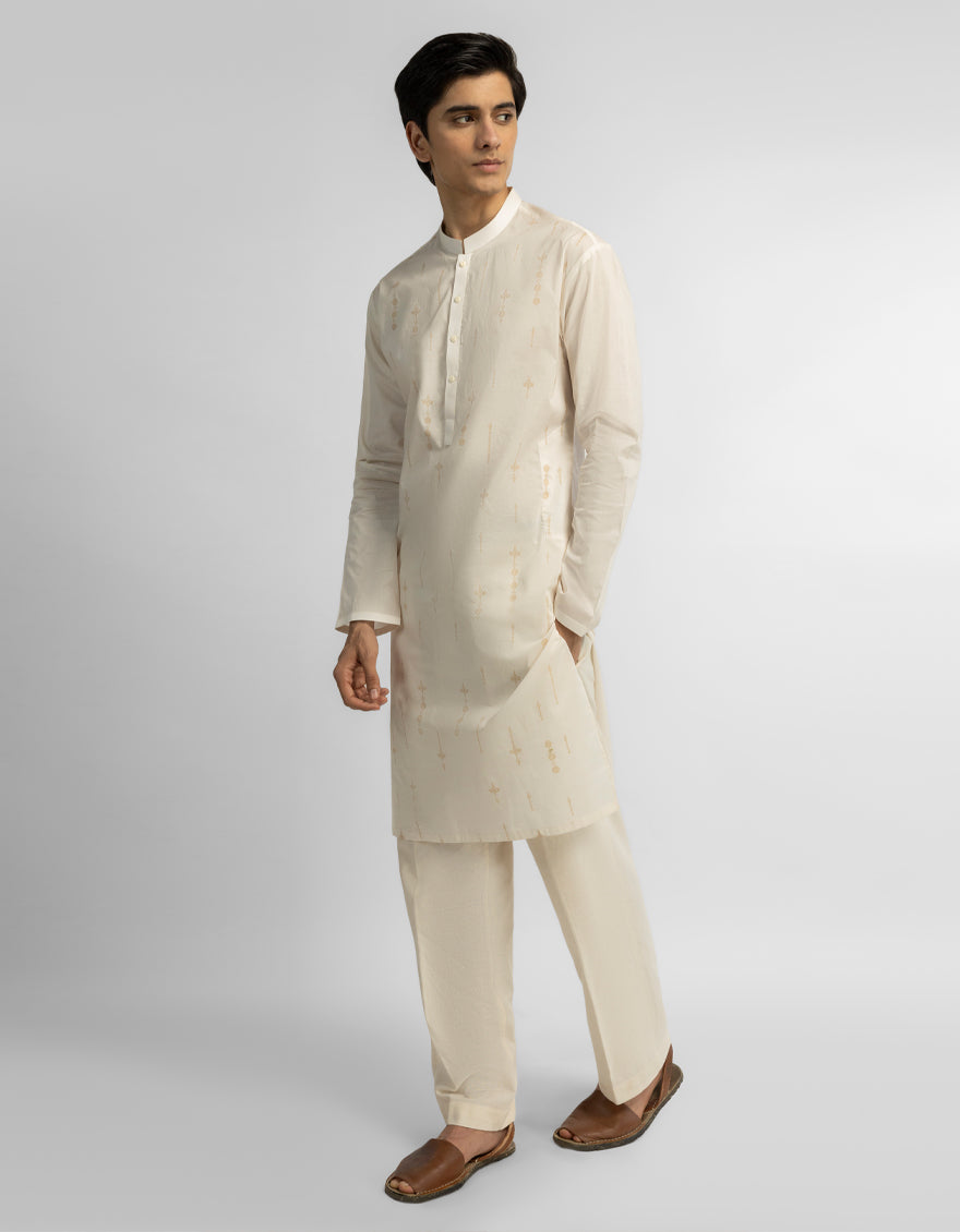 WHITE COTTON CASUAL KURTA