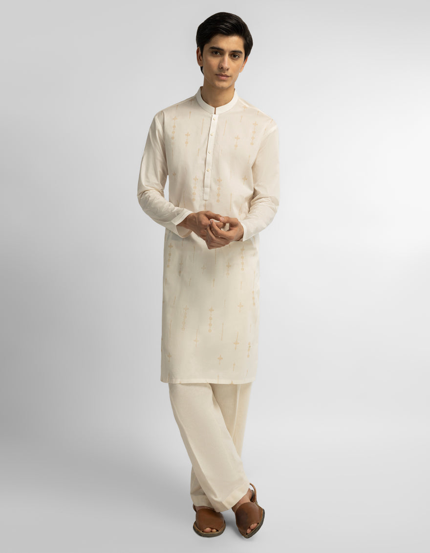WHITE COTTON CASUAL KURTA