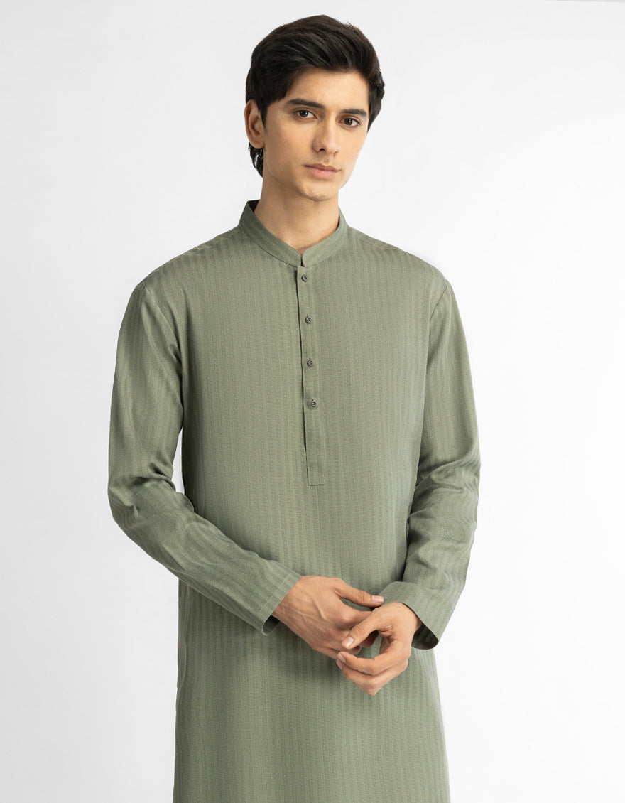 GREEN PLAIN KURTA TROUSERS