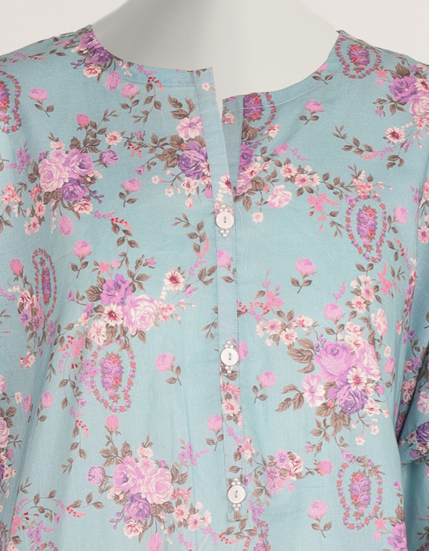 BLUE LAWN DIGITAL PRINTED KURTA