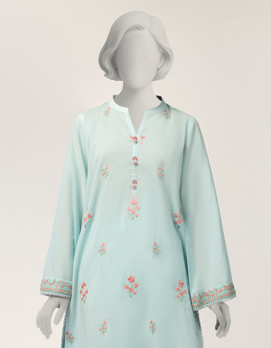 BLUE LAWN EMBROIDERED 2PC STITCHED