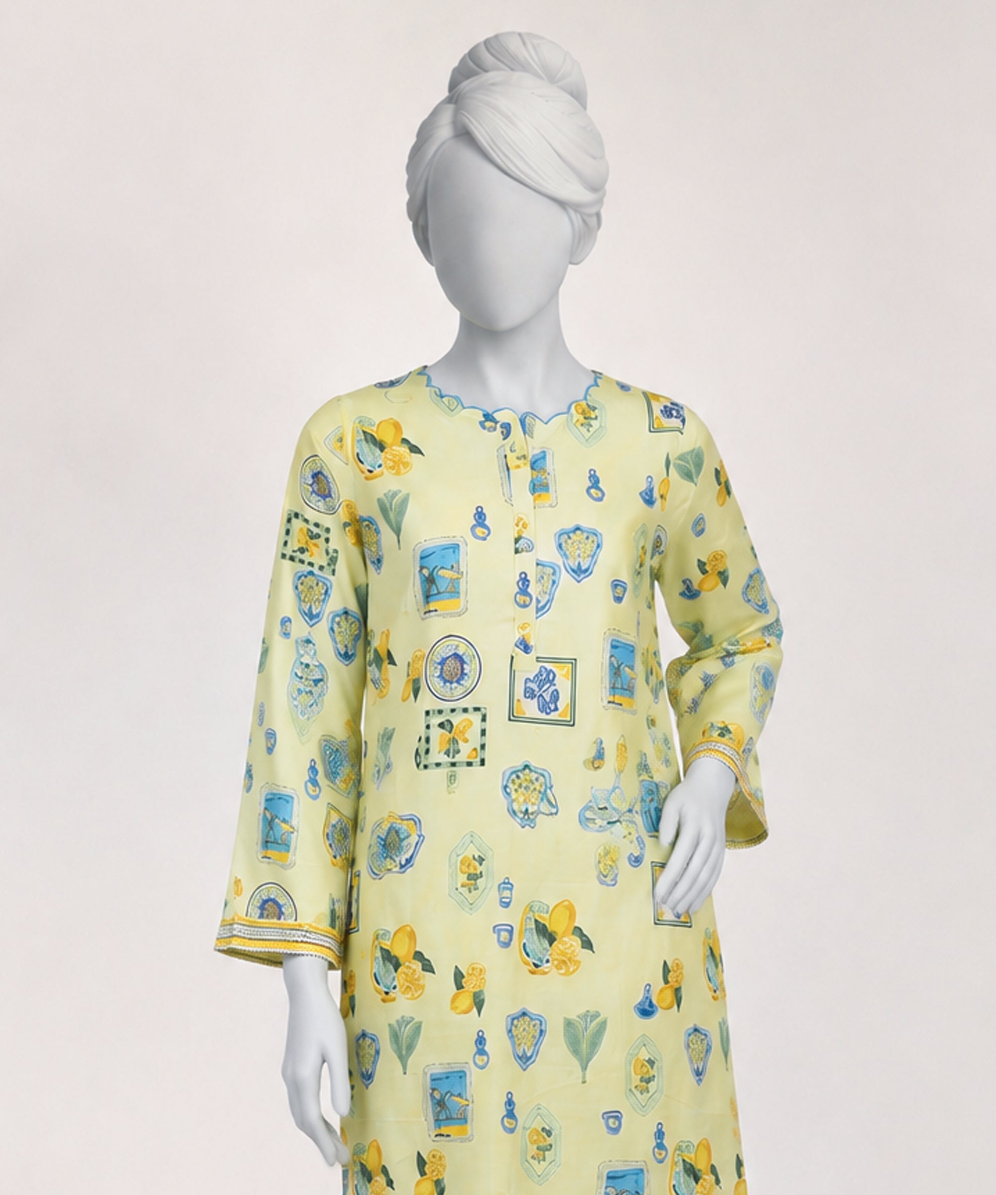 Lime Green Lawn Digital Printed Stitched 2Pc