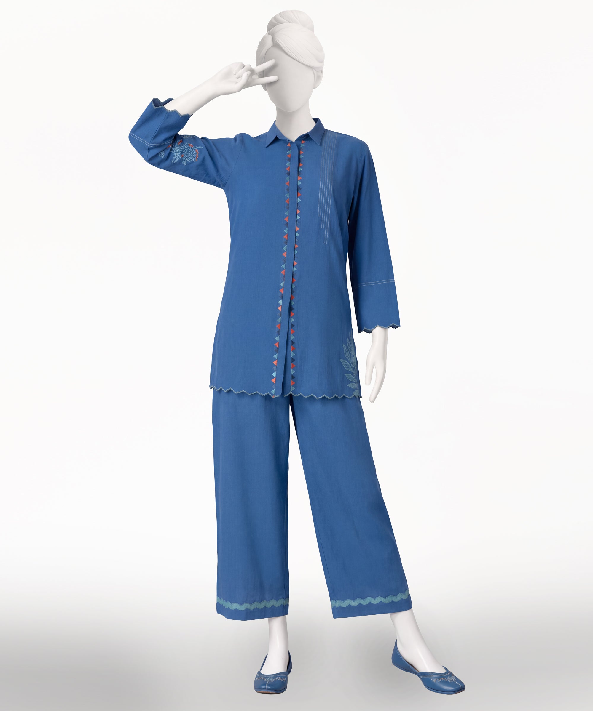 Blue Lawn Embroidered Stitched 2Pc