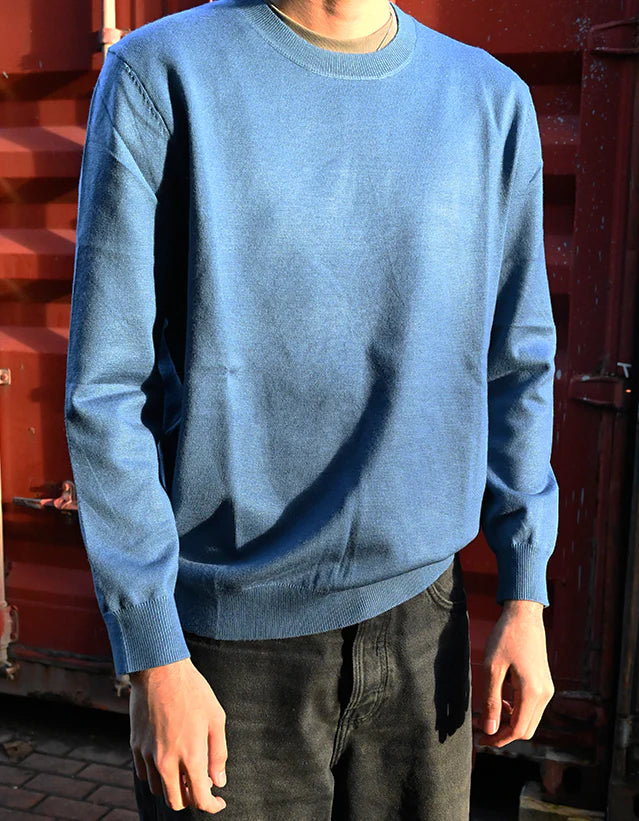 VIRGO - SEA BLUE SHORT MOCK SWEATER