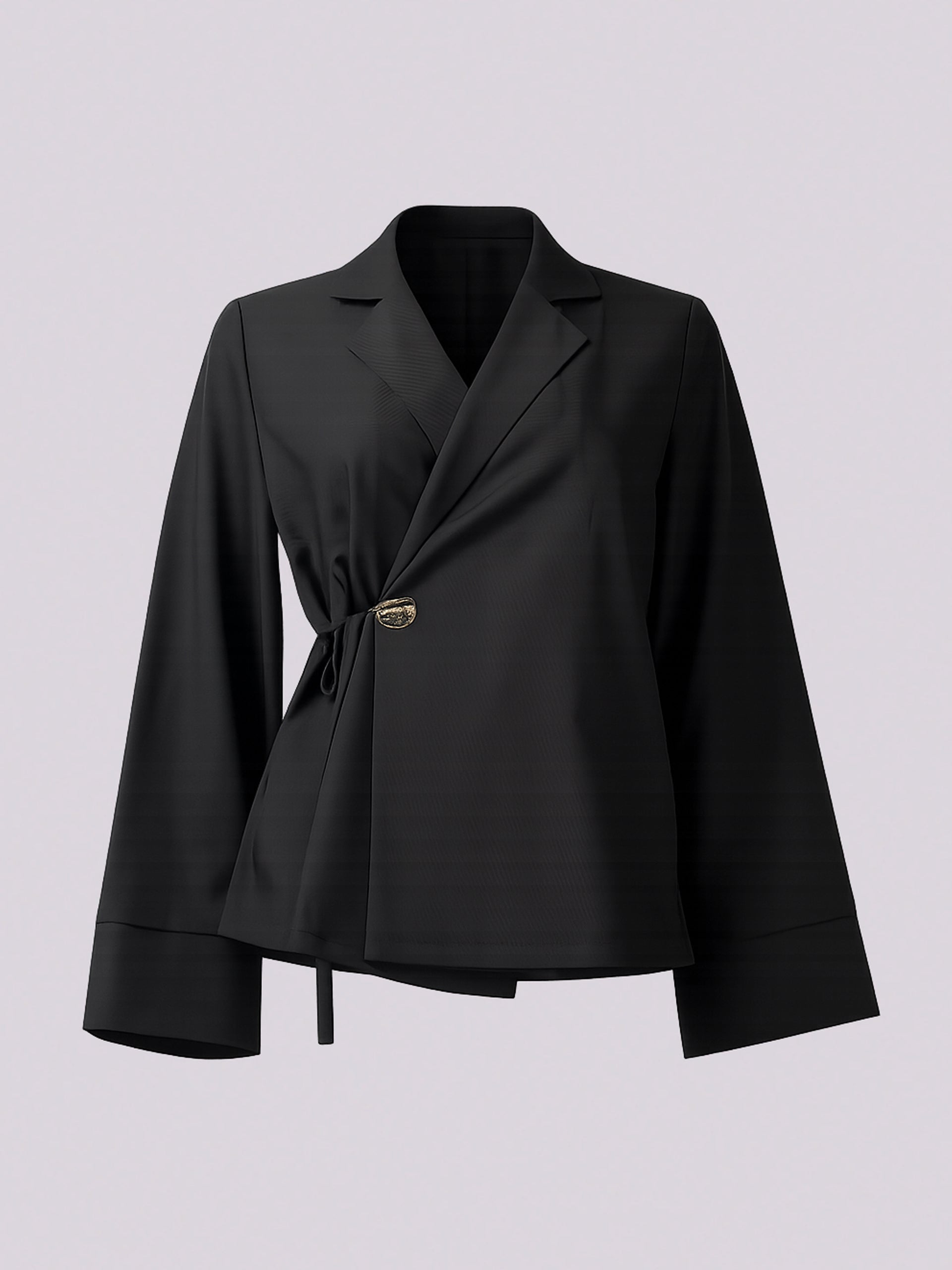 Black Overlap Blazer