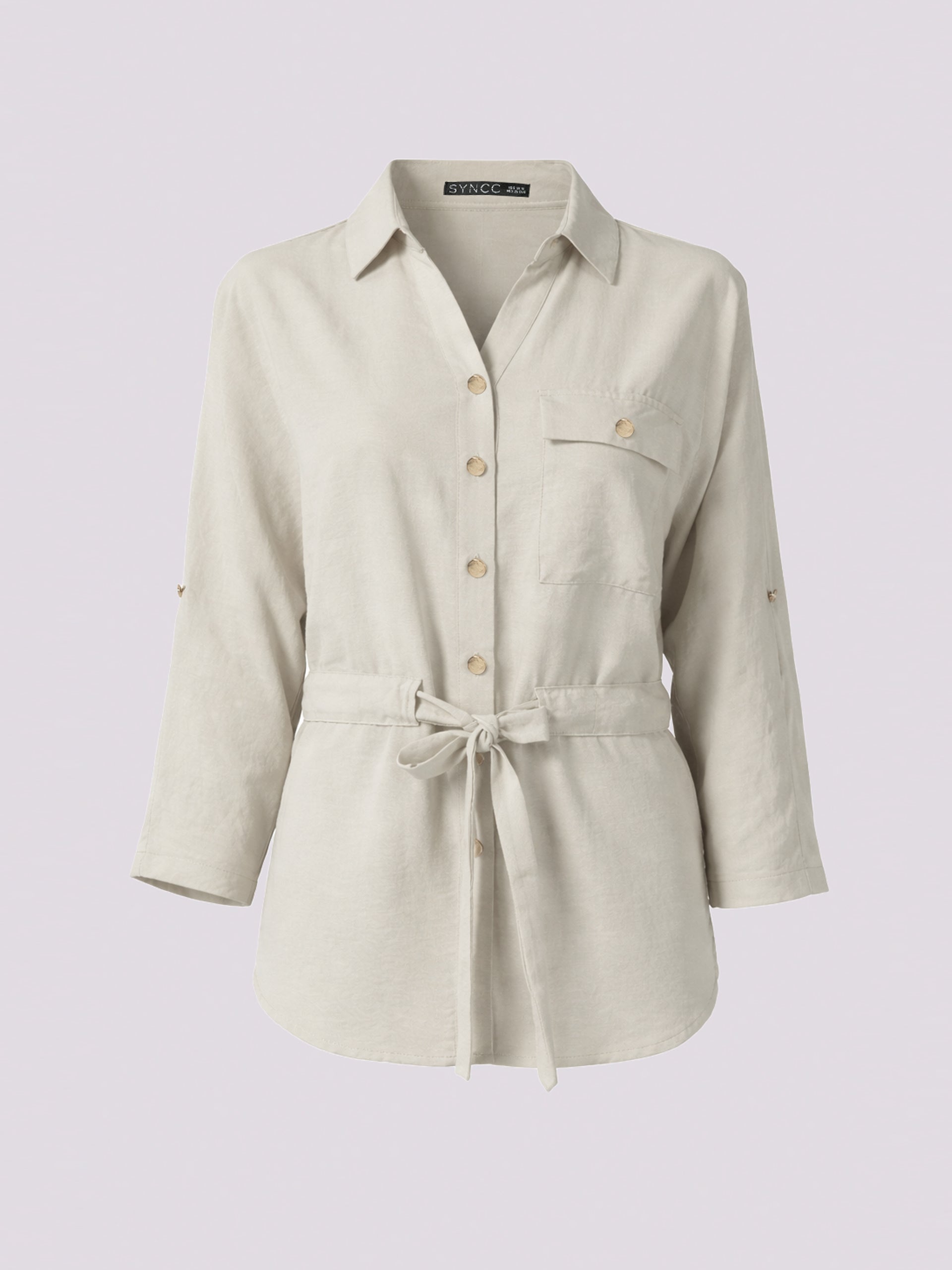 Stone Tie-Waist Blouse