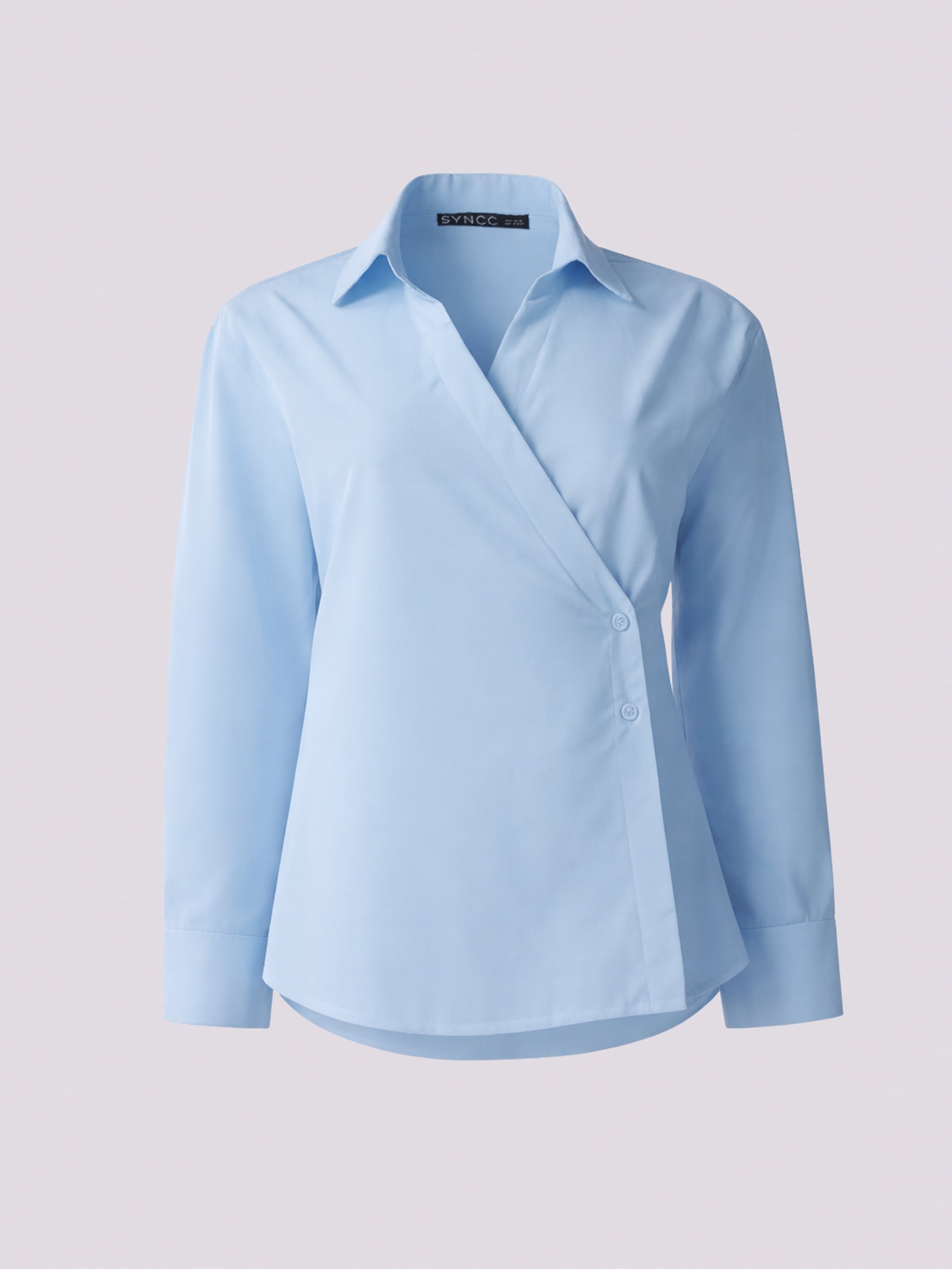 Blue Crossover Blouse