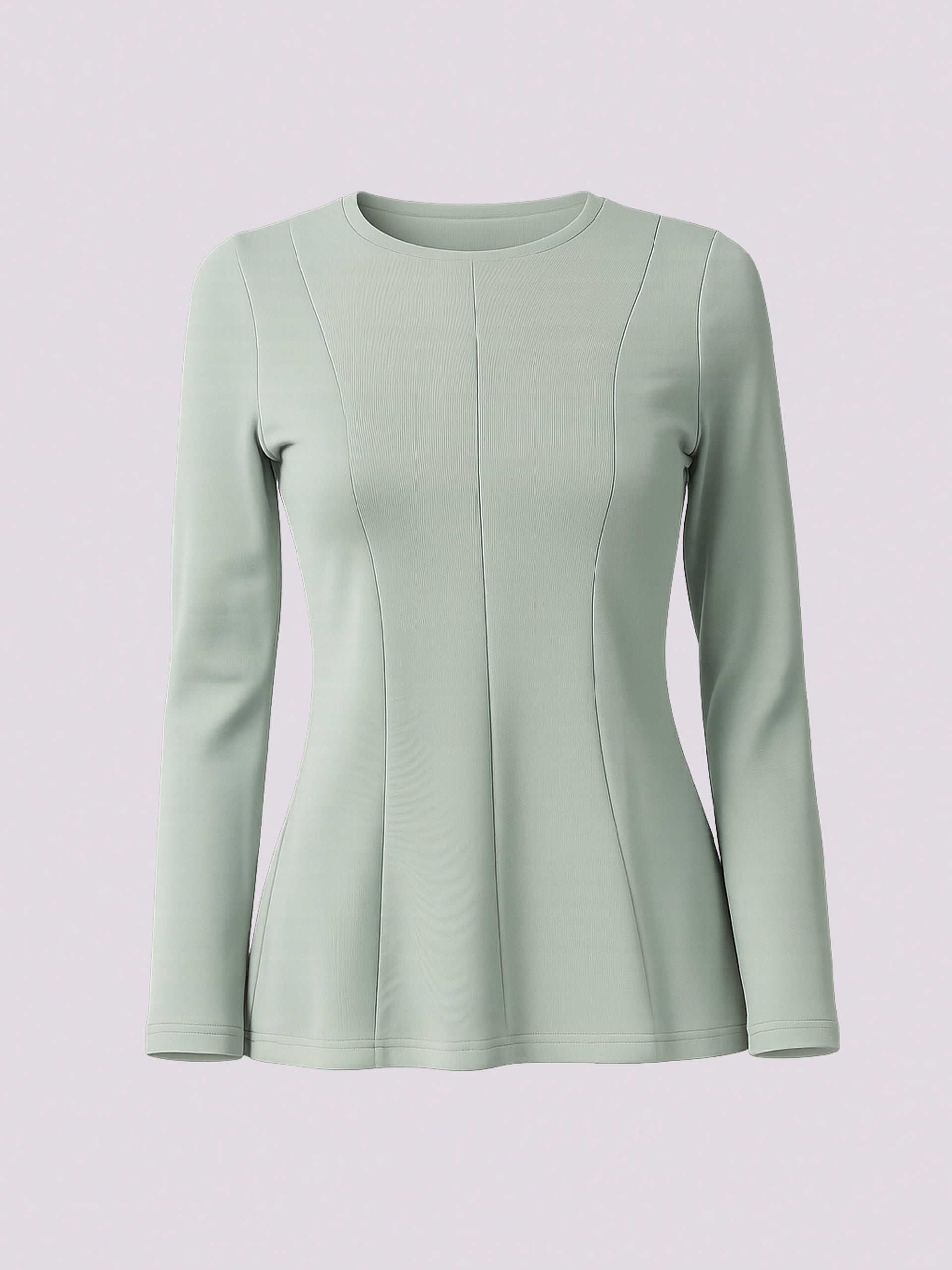 Sage Ribbed Long-Sleeve Top
