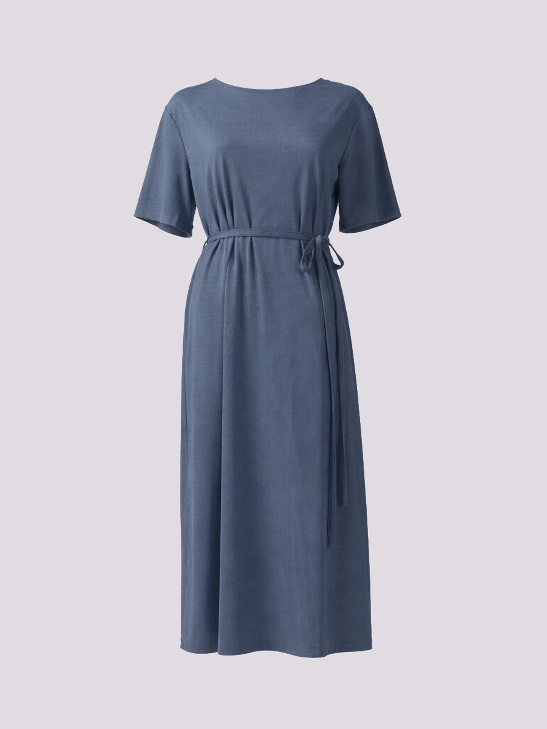 Blue Belted Maxi Dress