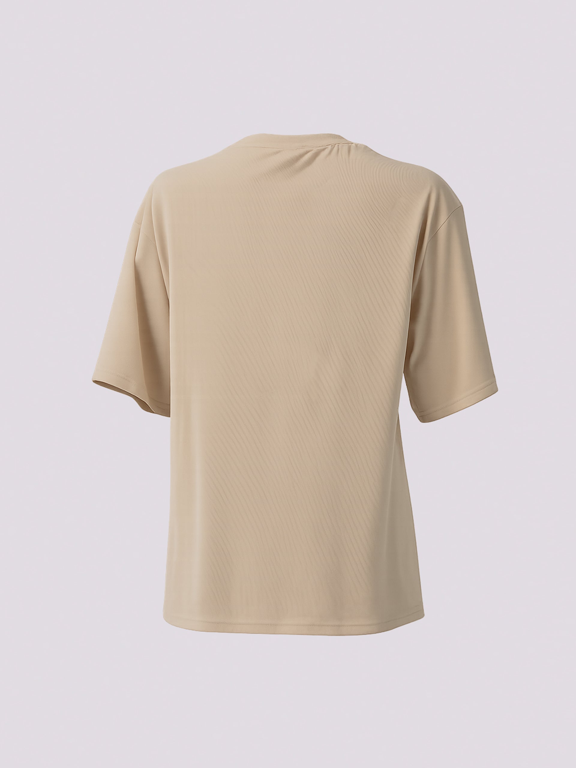 Beige Side-Twist Tee