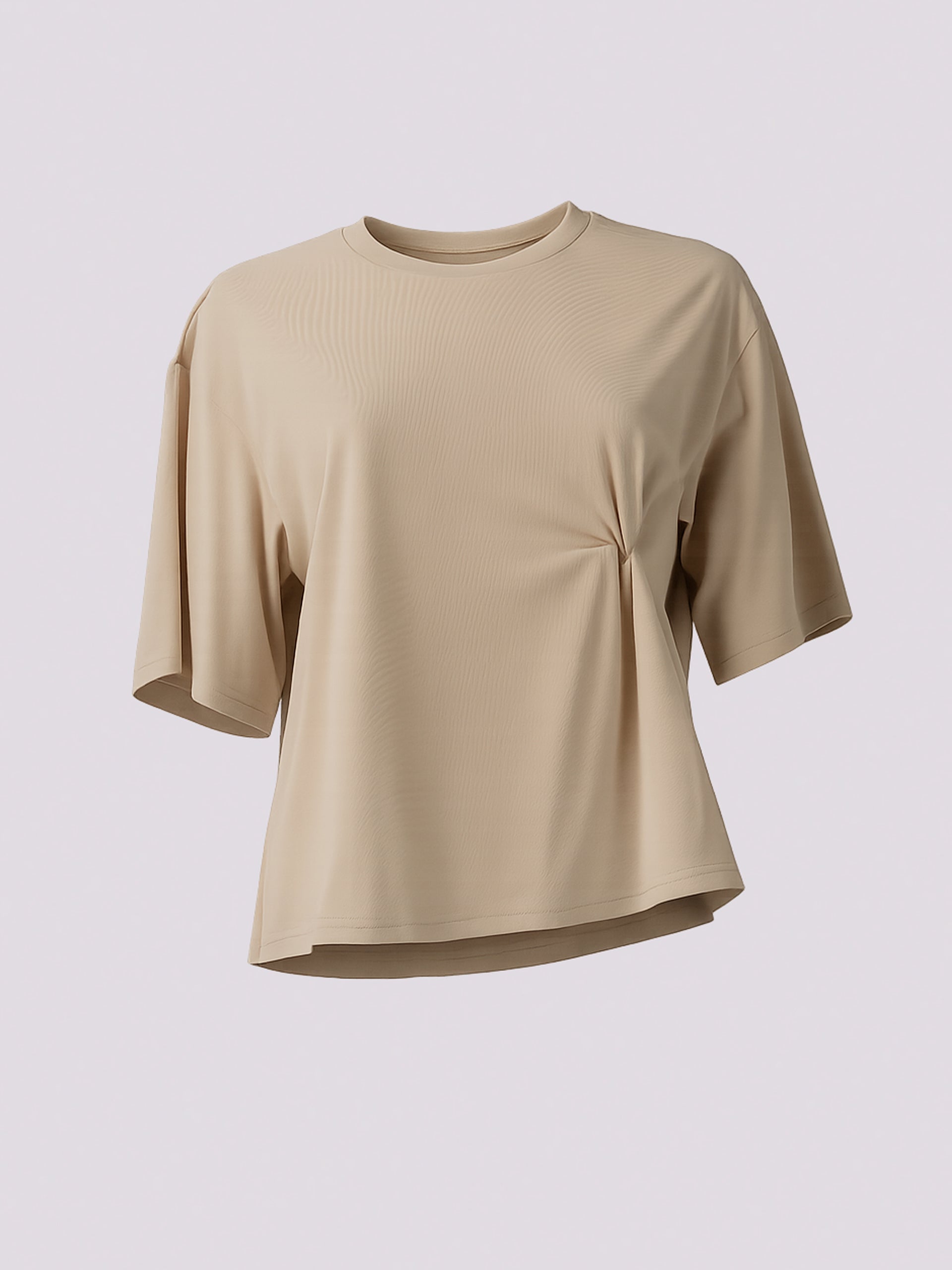 Beige Side-Twist Tee