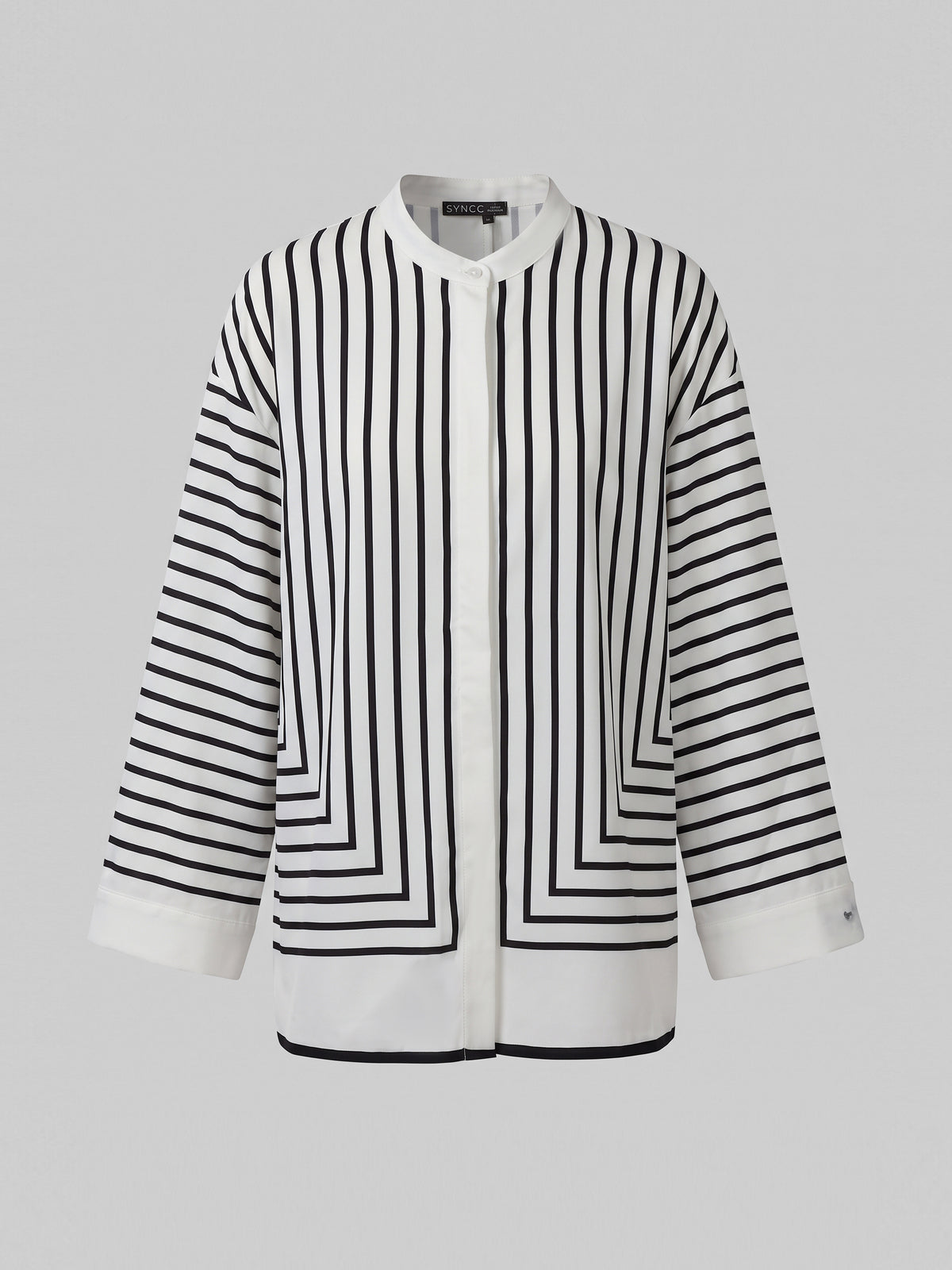 Monochromatic Geometric Stripe Shirt