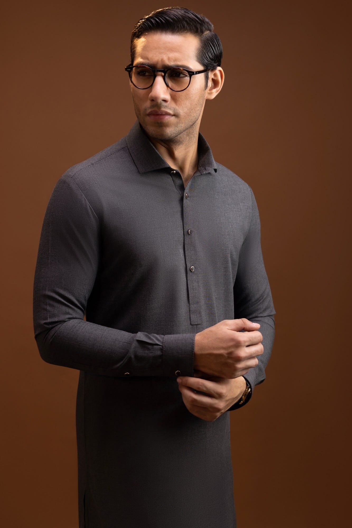 Alaska - Charcoal Blended Kameez Shalwar