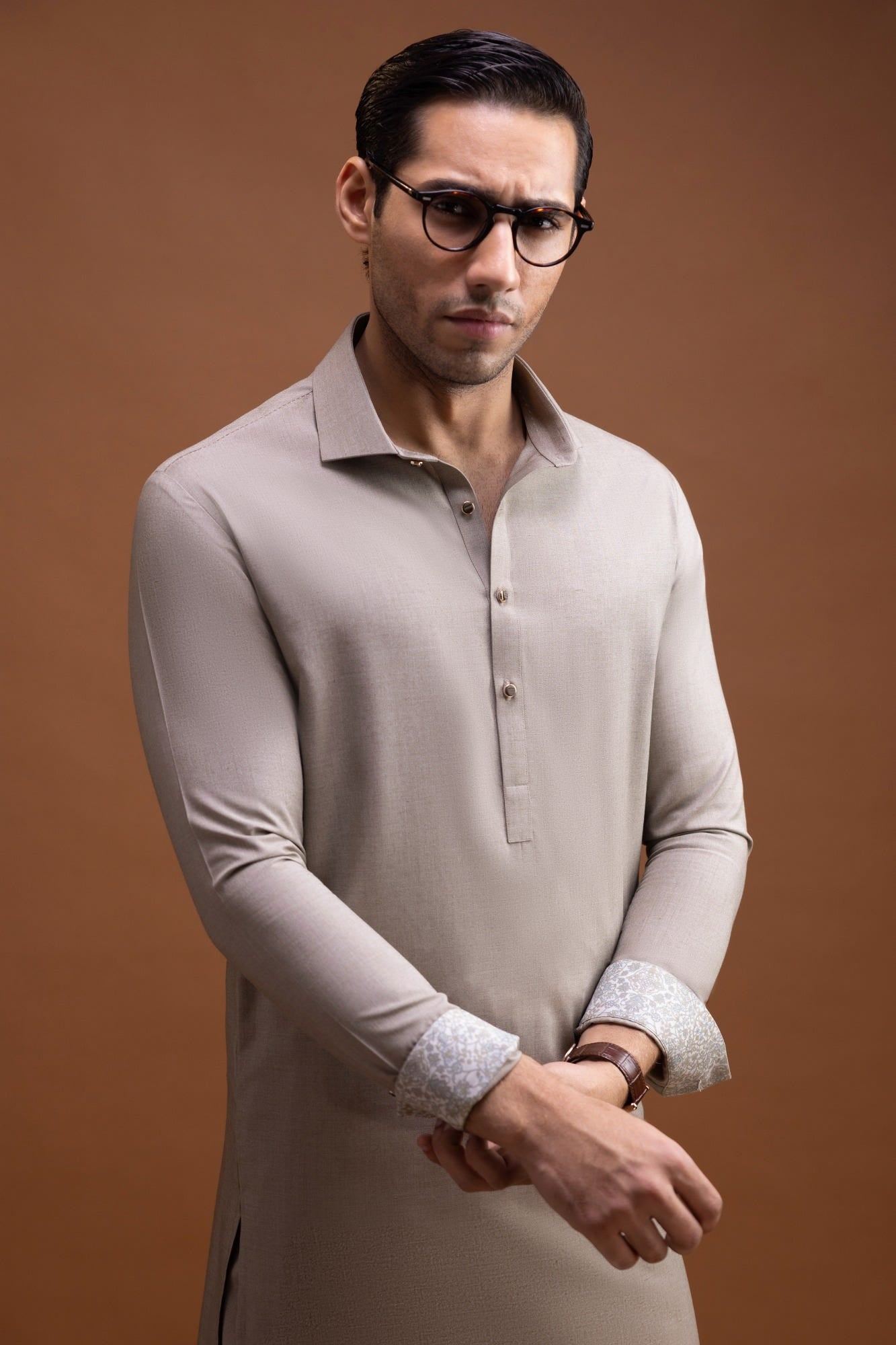 Alaska - Sand Blended Kameez Shalwar