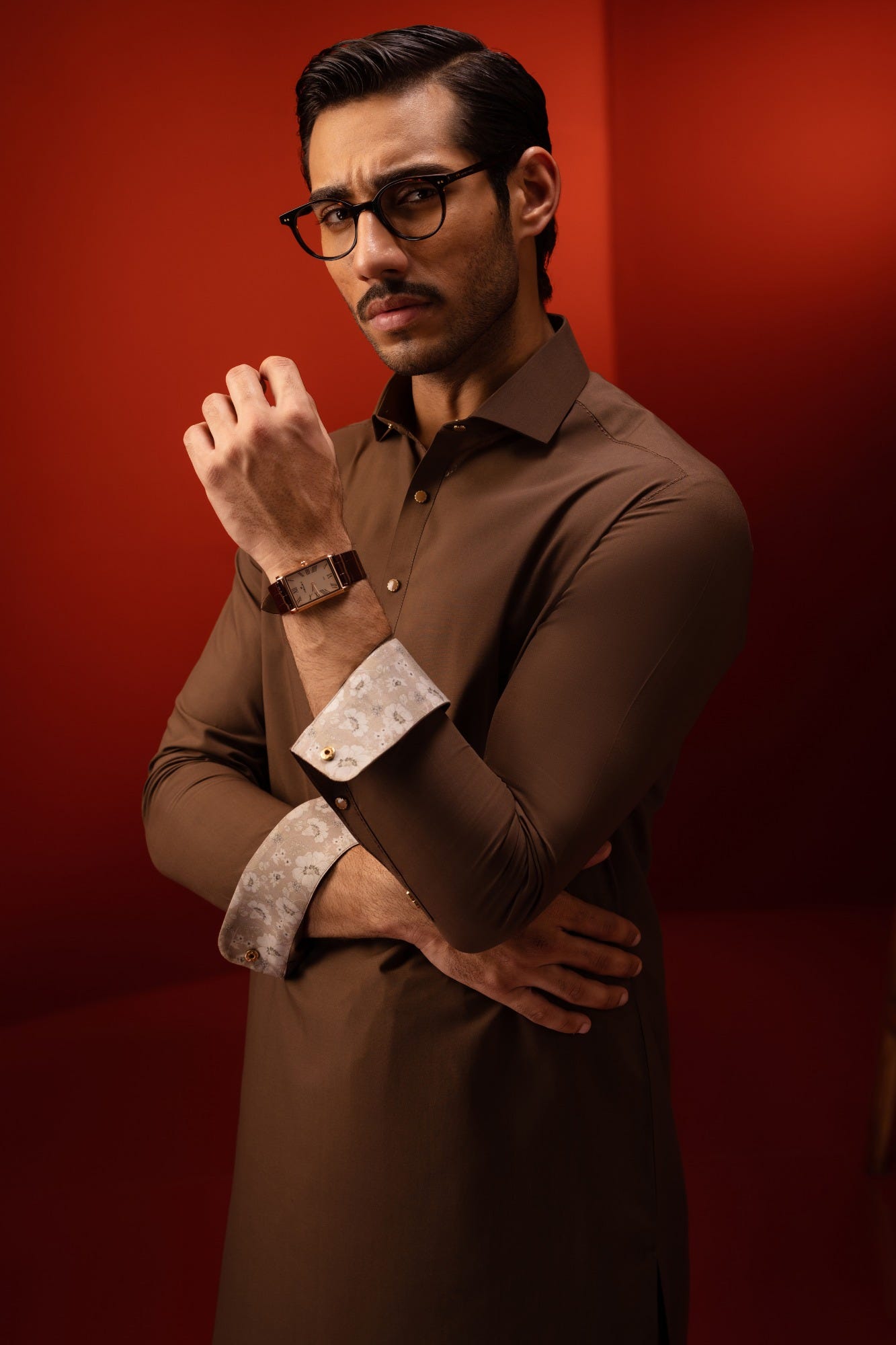 Albania - Brown Blended Kameez Shalwar