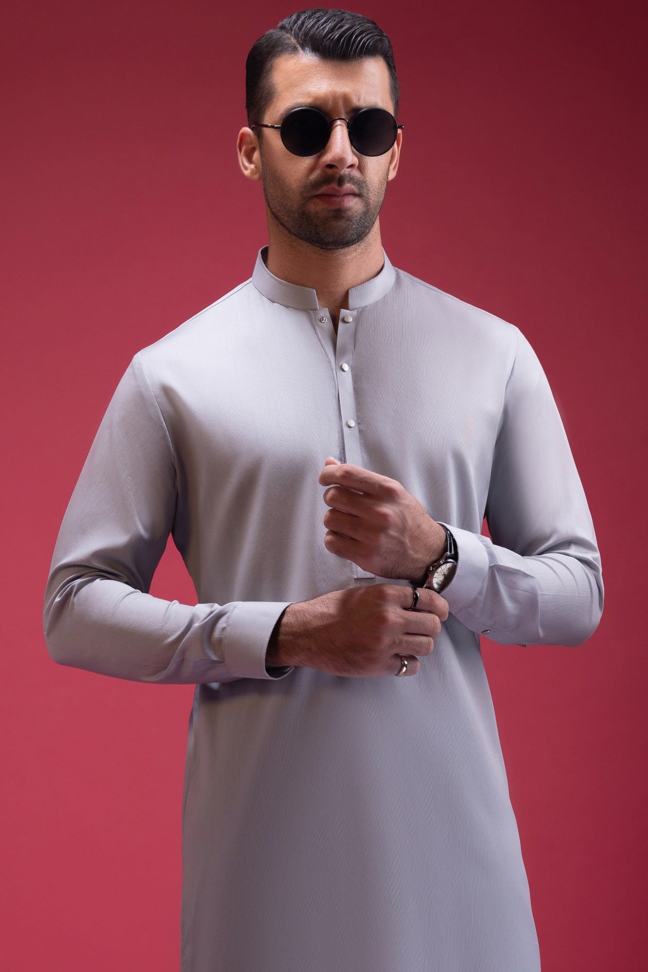 Andorra - Grey Cotton Kurta Trouser