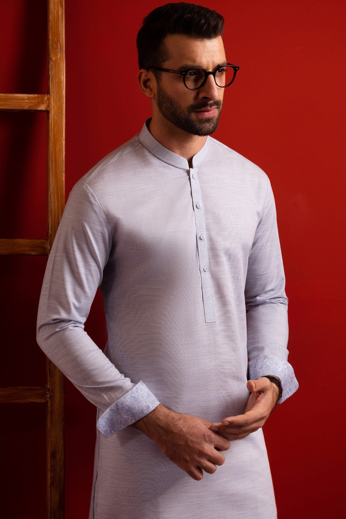 Austria - Light Blue Cotton Kurta Trouser