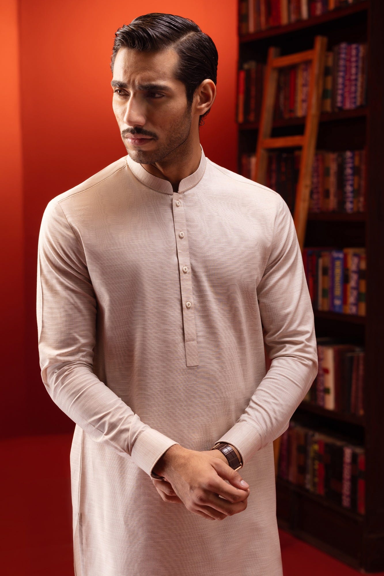 Austria - Light Brown Cotton Kurta Trouser