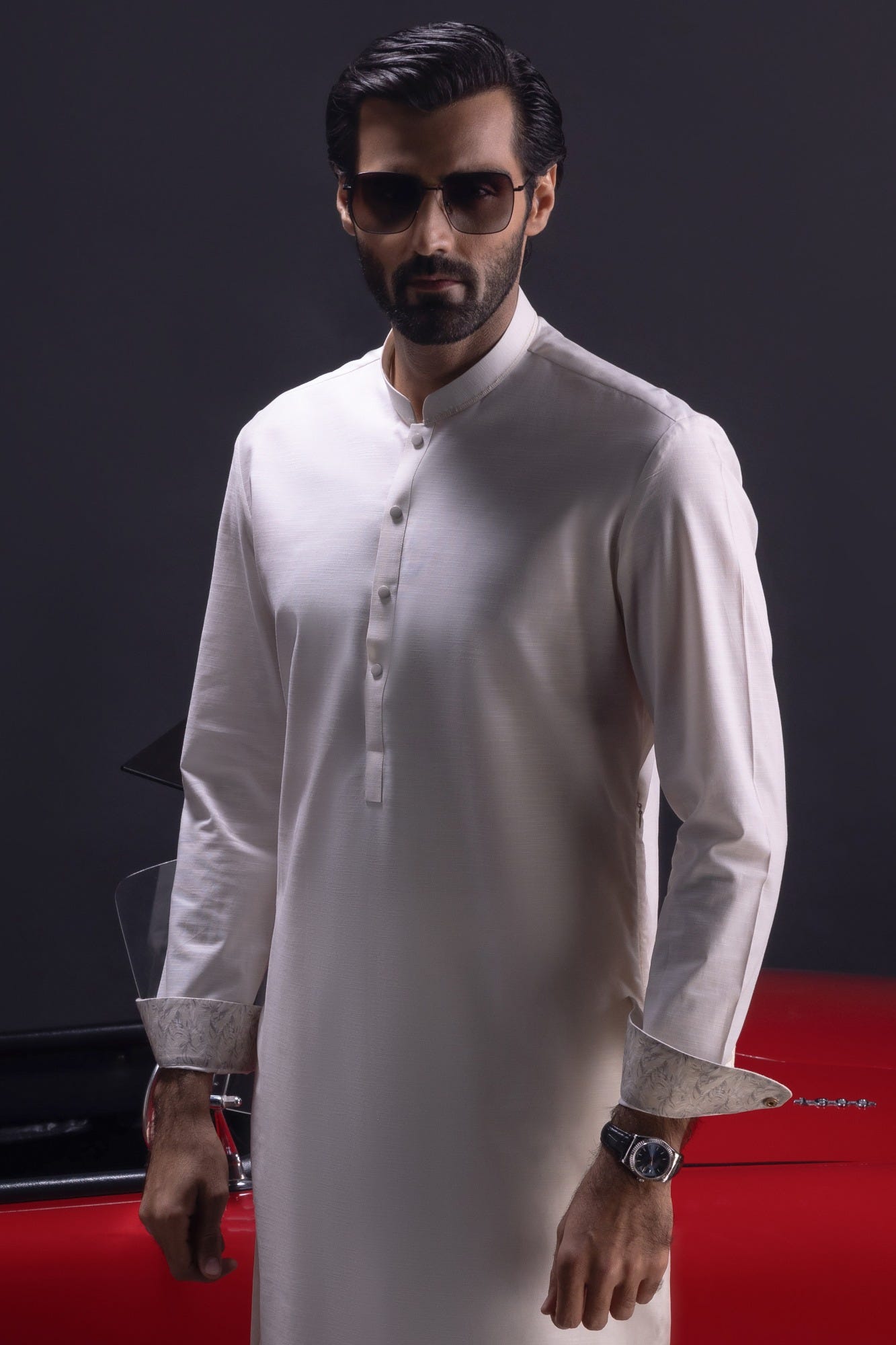 SERBIA - BEIGE COTTON KURTA TROUSER
