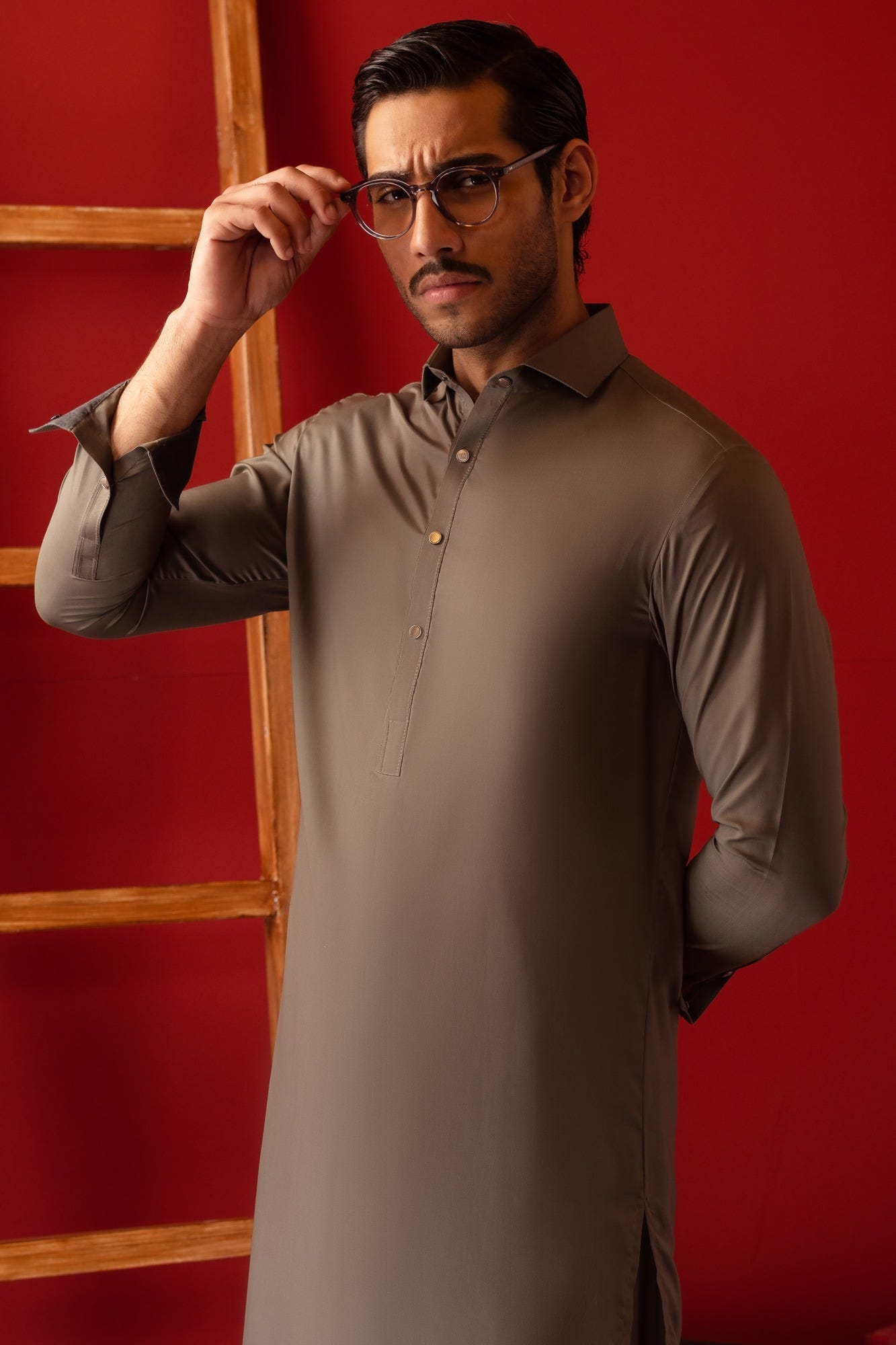 Beirut - Olive Blended Kameez Shalwar