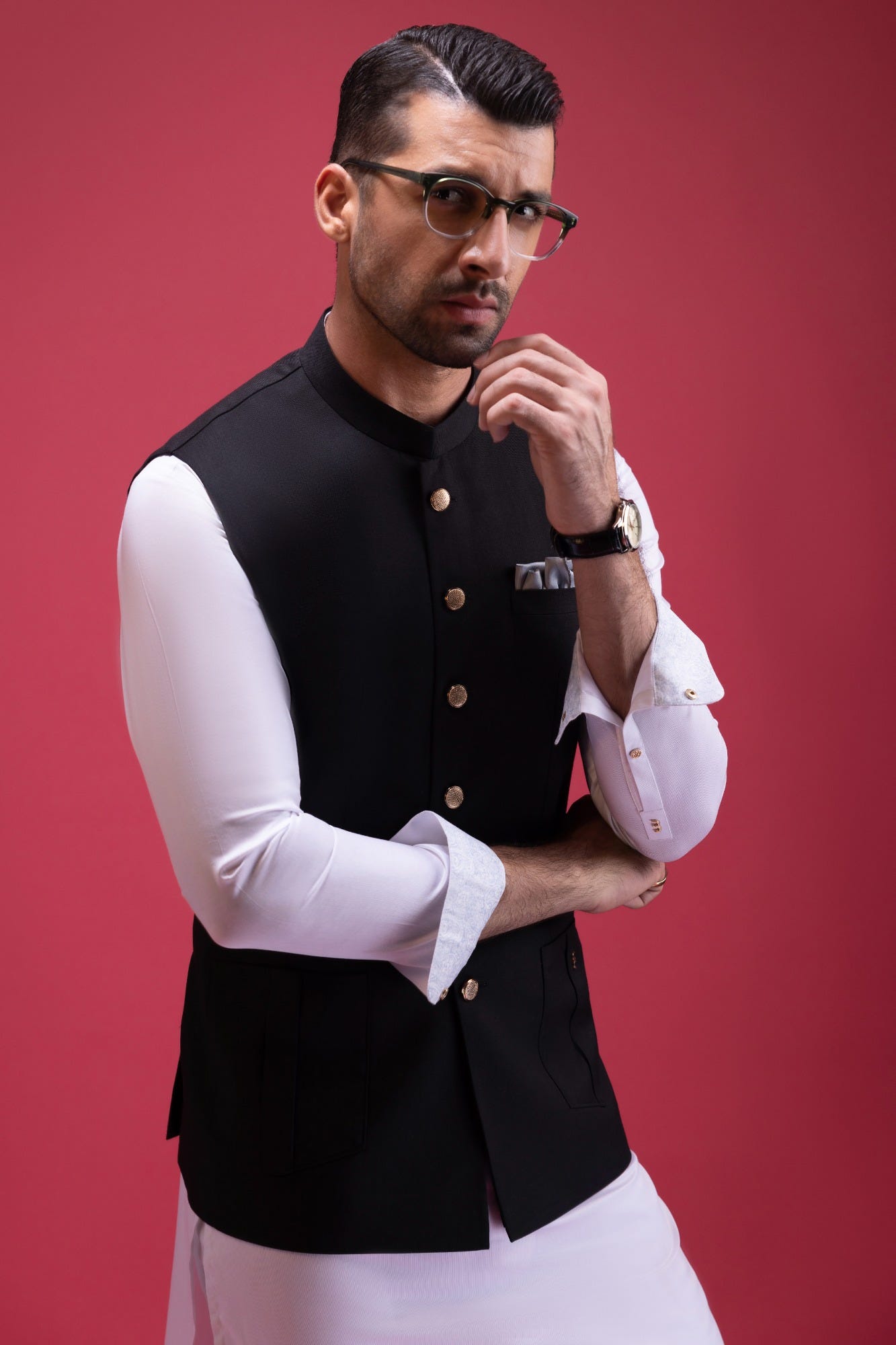 Black Suiting Waistcoat | Ccvc-A-39340-3