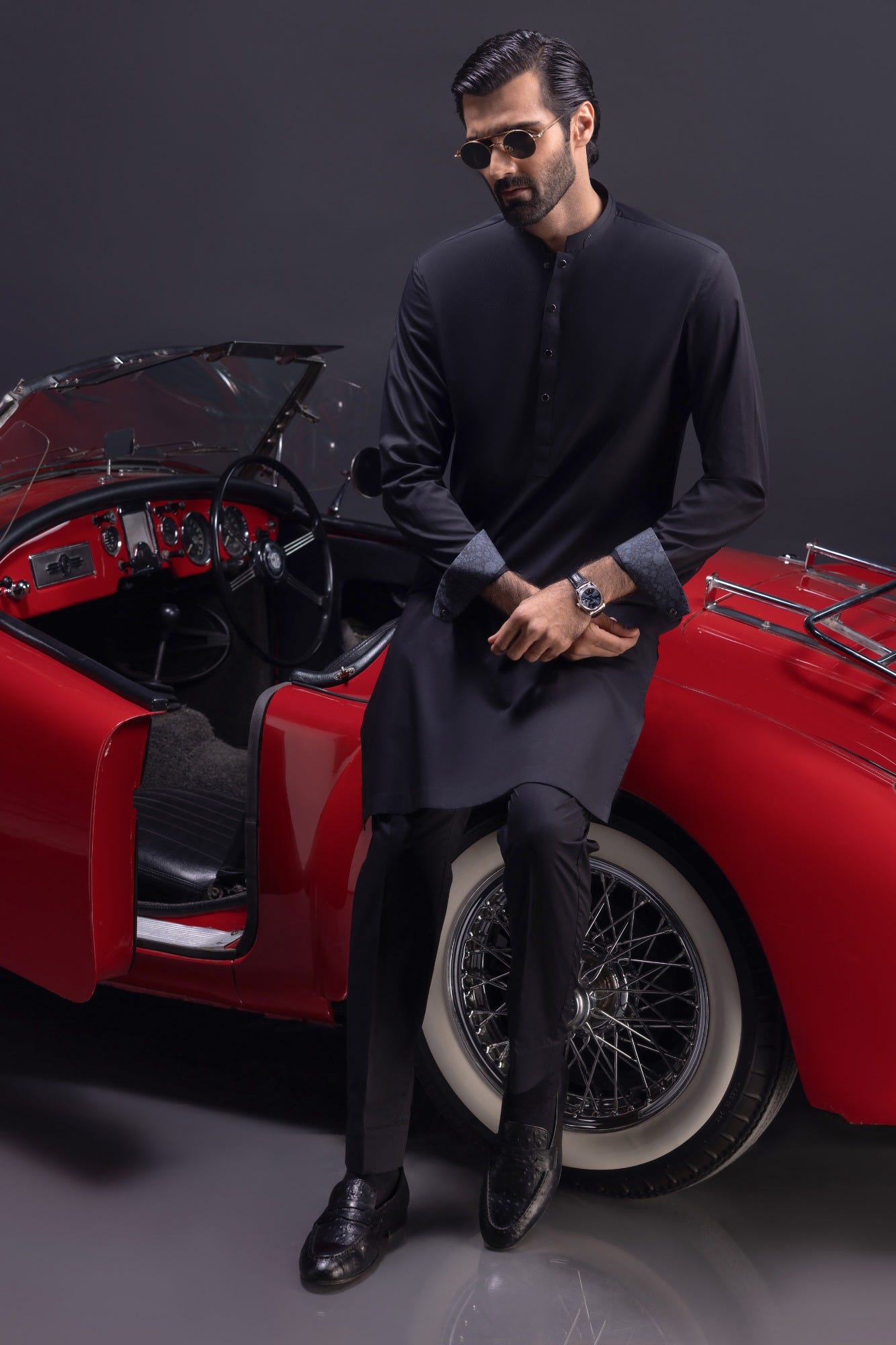 Ecuador - Black Cotton Kurta Trouser