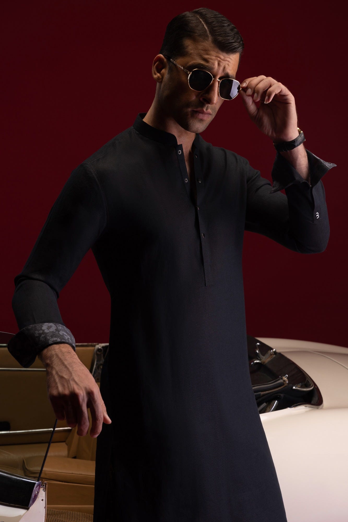 Nancy - Black Linen Kurta Trouser