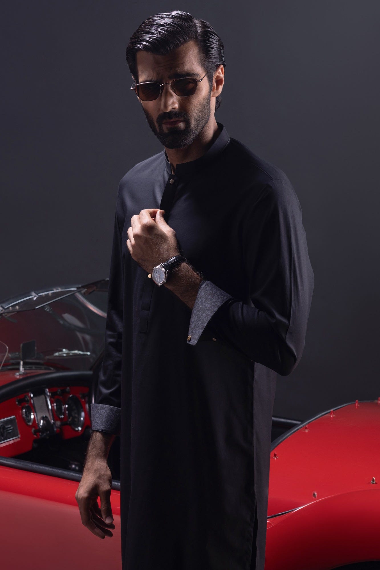 Salamanca - Black Cotton Kurta Trouser