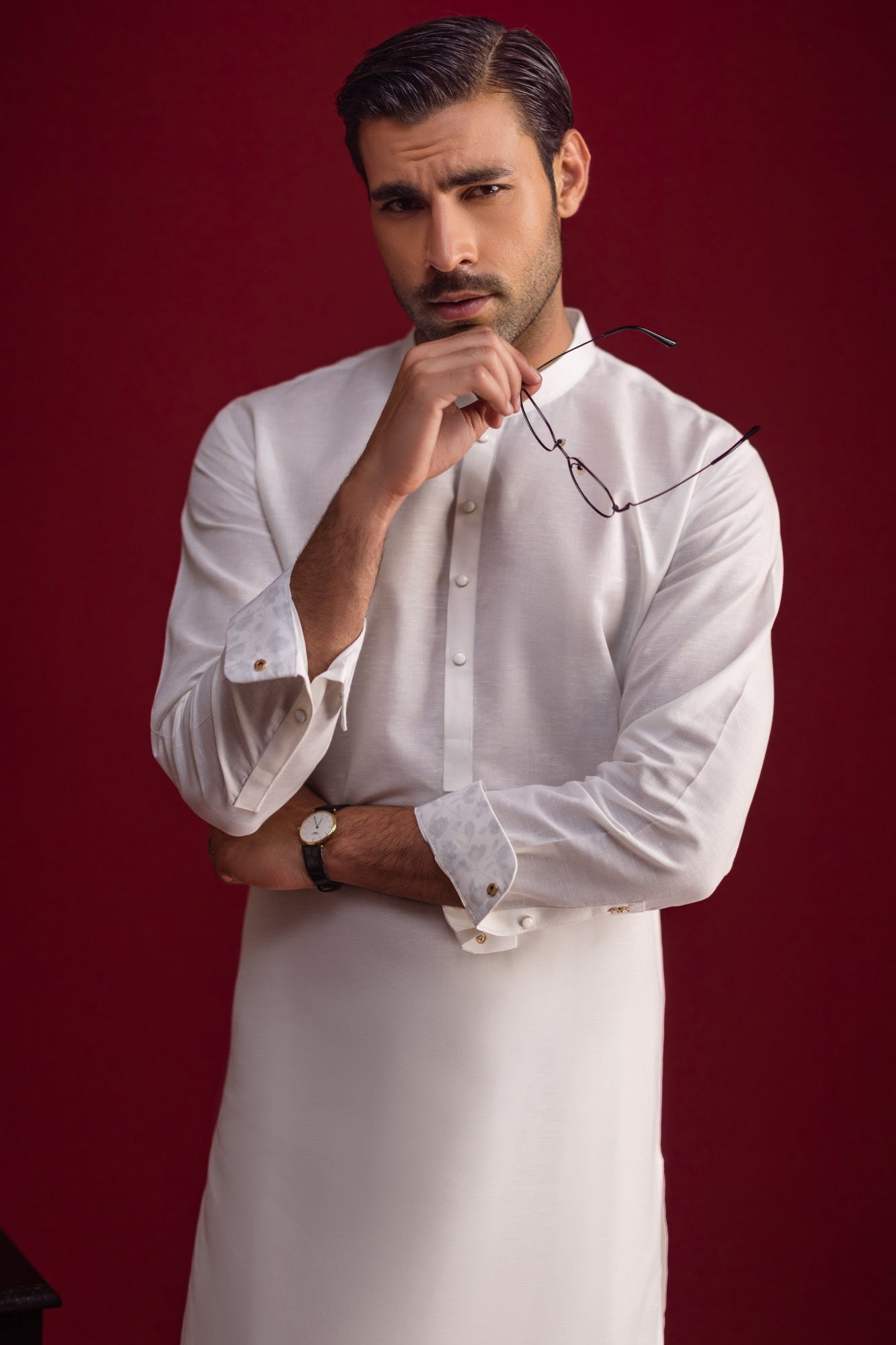 Bogota - Off White Cotton Kameez Shalwar