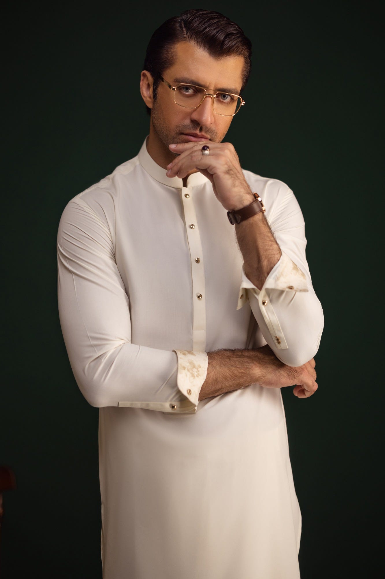 Brookings - Cream Blended Kameez Shalwar