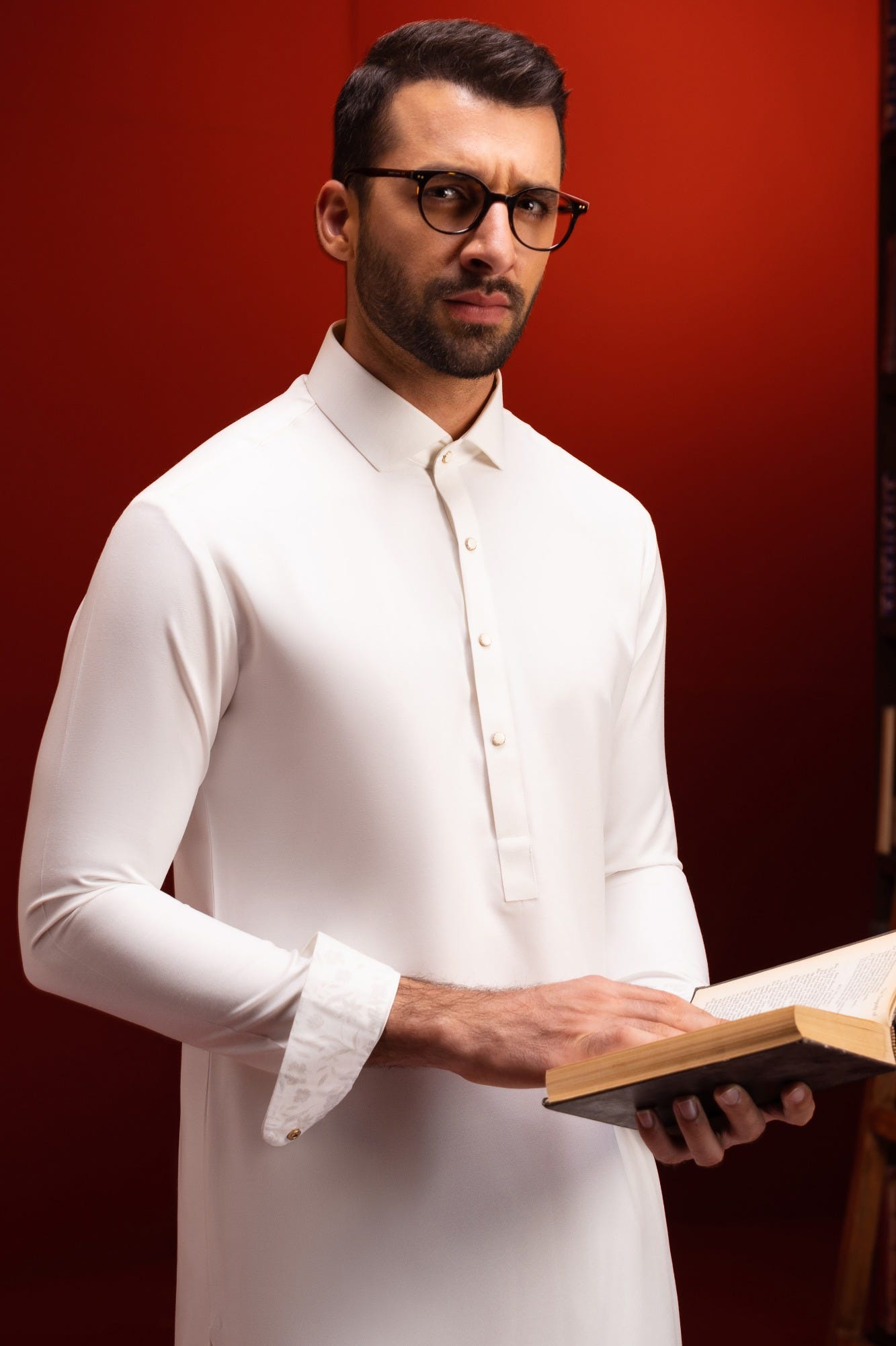 Cambridge - White Blended Kameez Shalwar
