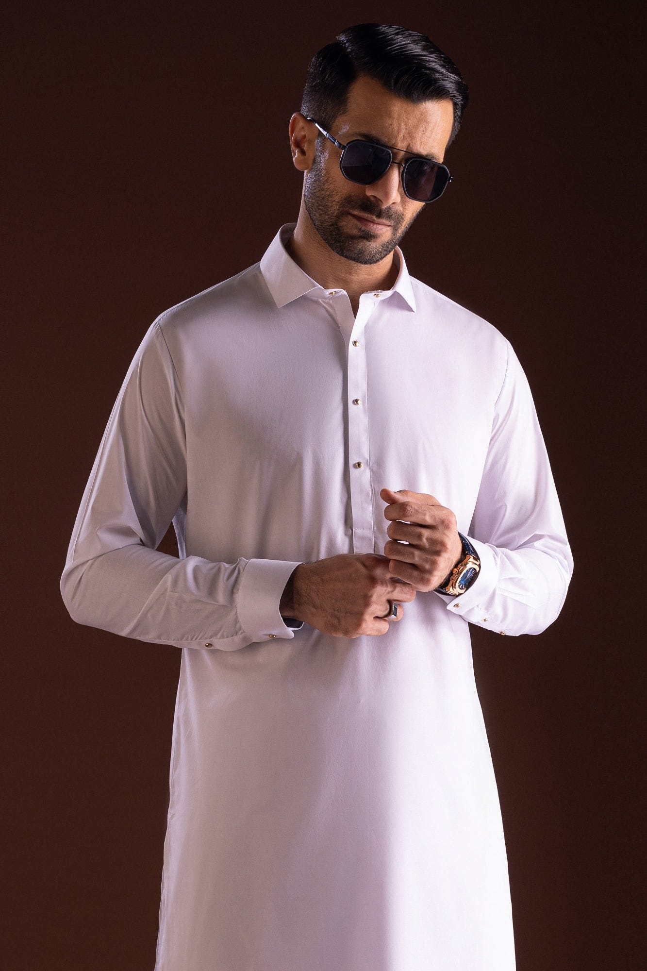 Carlow - White Cotton Kameez Shalwar