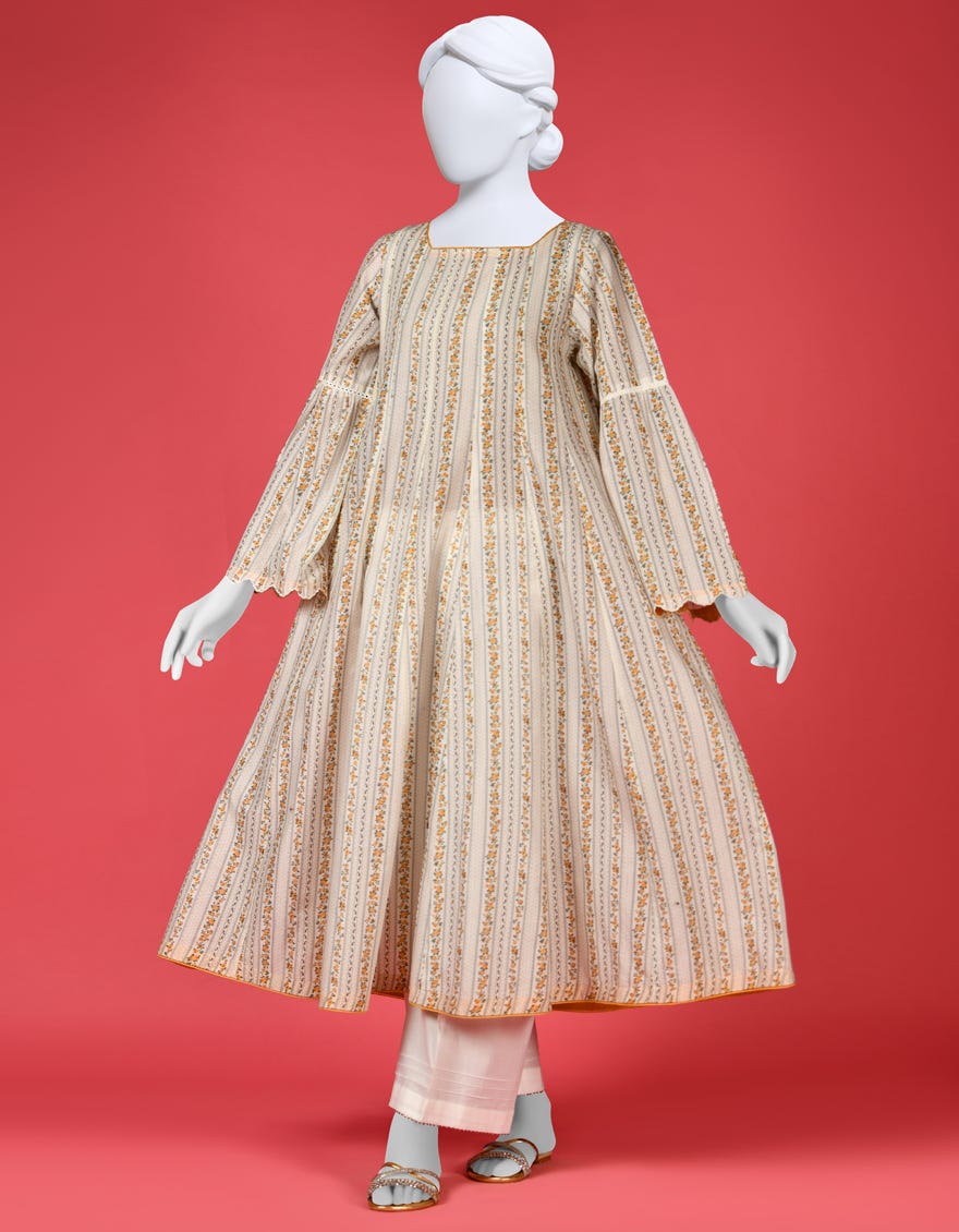 Yellow Lawn Kurti | Ccw-1Ps-S-23-404